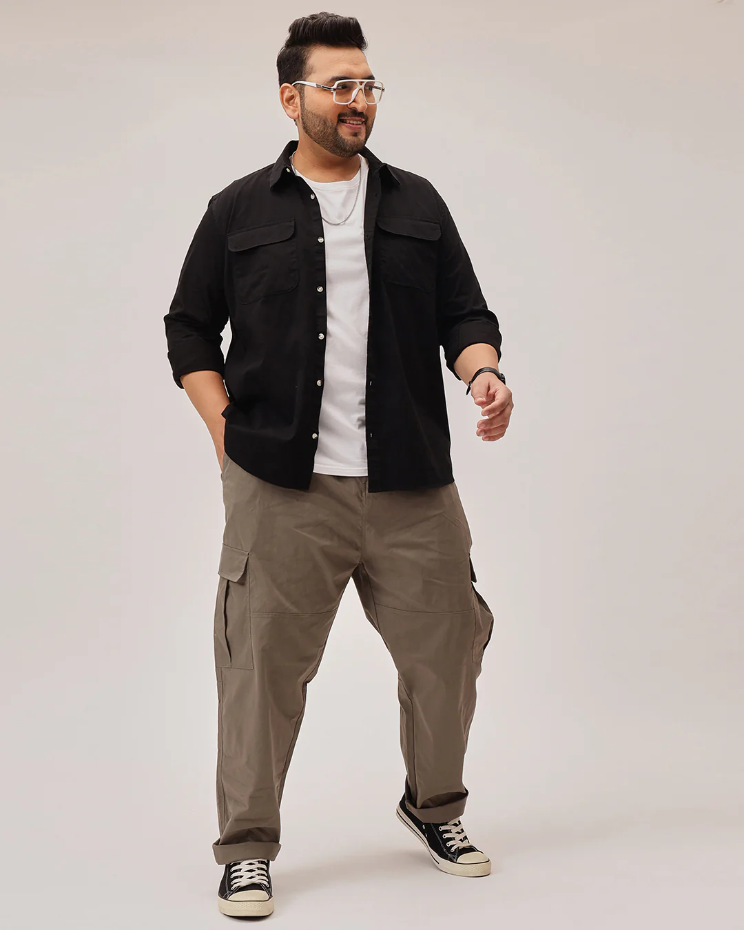 Double  pocket Plus Size Overshirt - Image 21