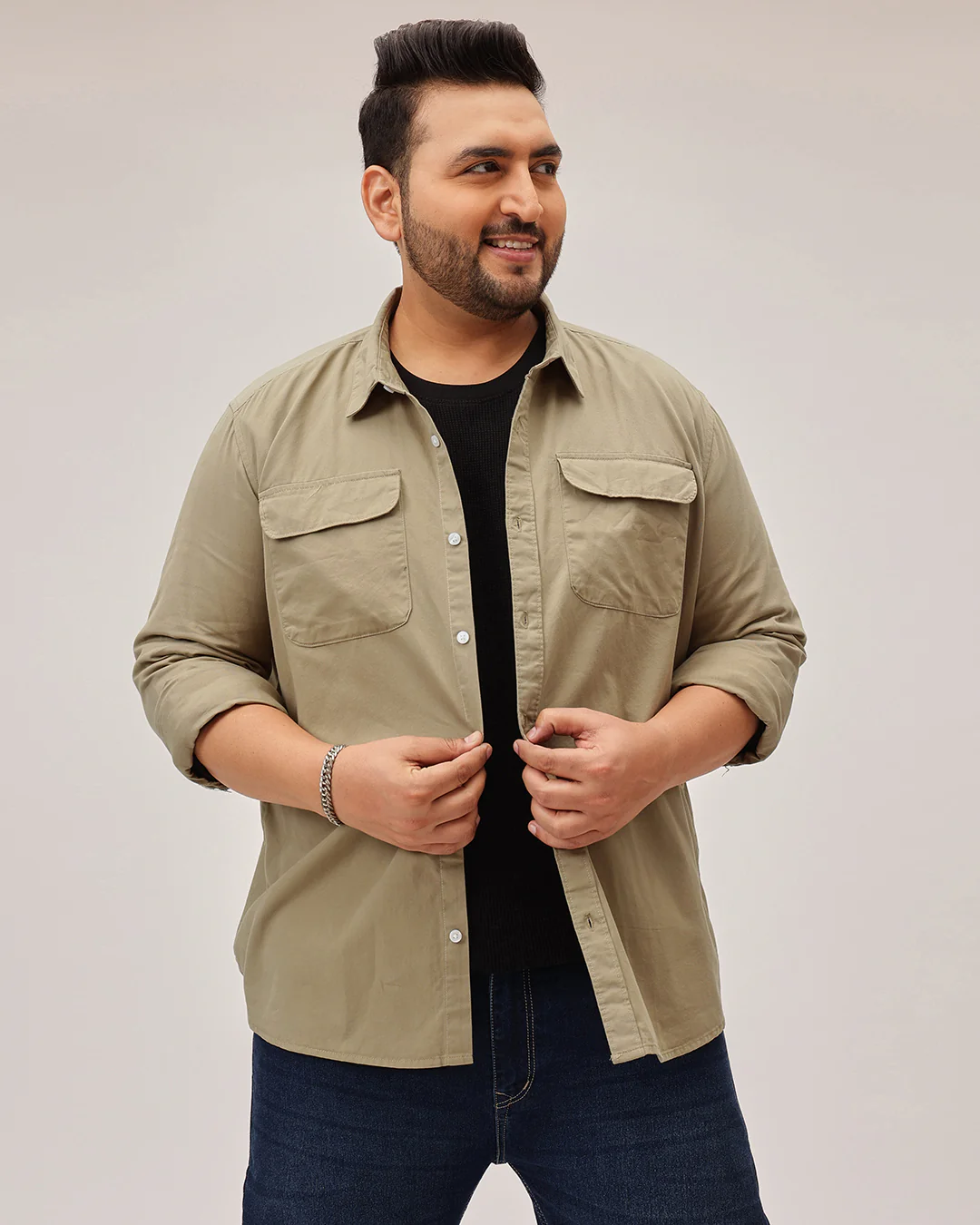 Double  pocket Plus Size Overshirt - Image 22