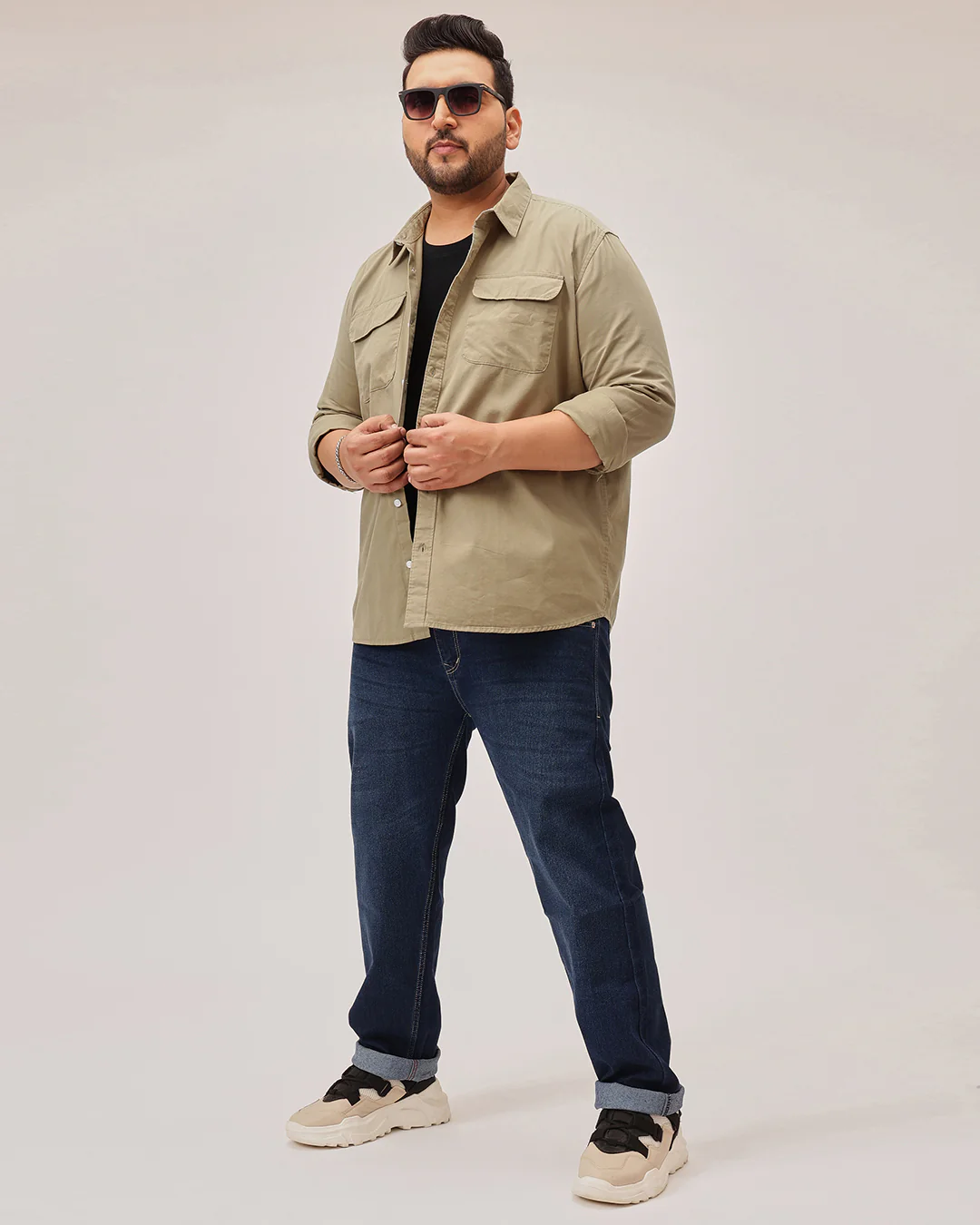 Double  pocket Plus Size Overshirt - Image 23