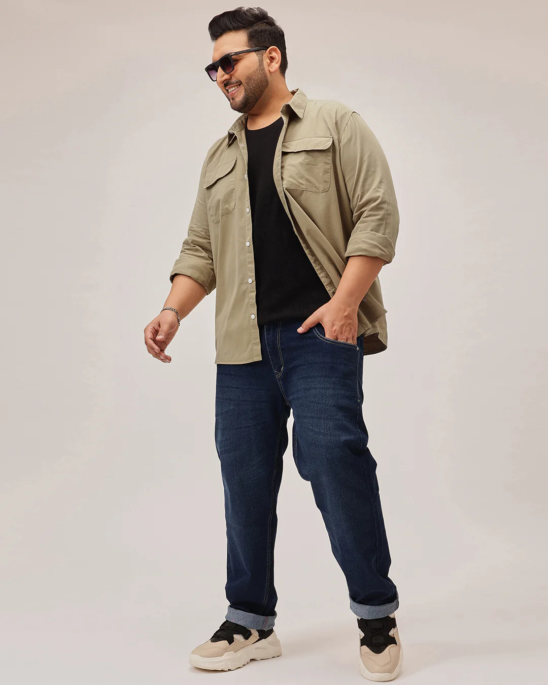 Double  pocket Plus Size Overshirt - Image 24