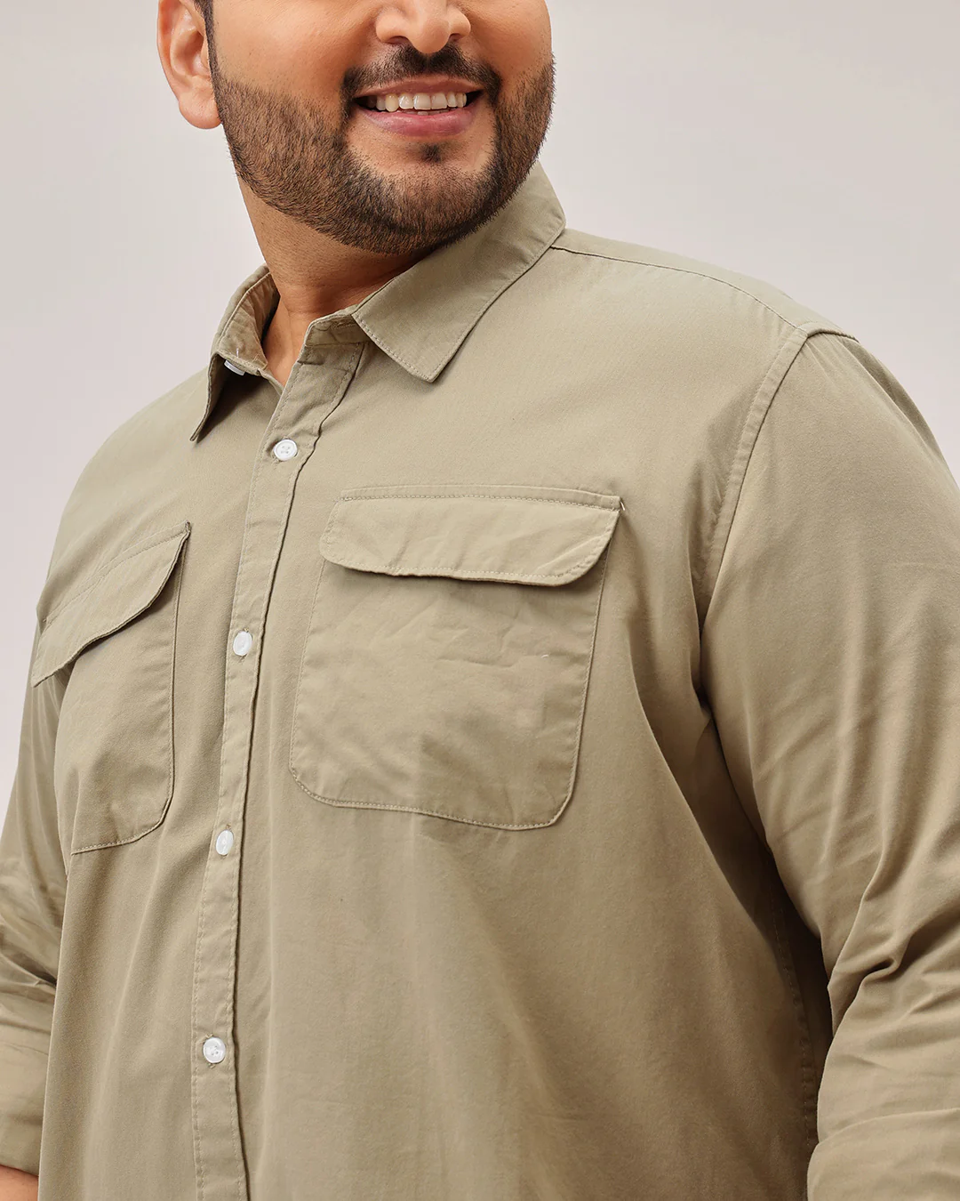 Double  pocket Plus Size Overshirt - Image 25