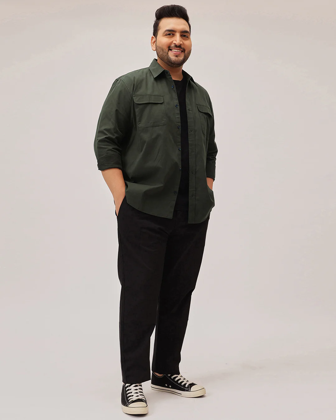 Double  pocket Plus Size Overshirt - Image 5