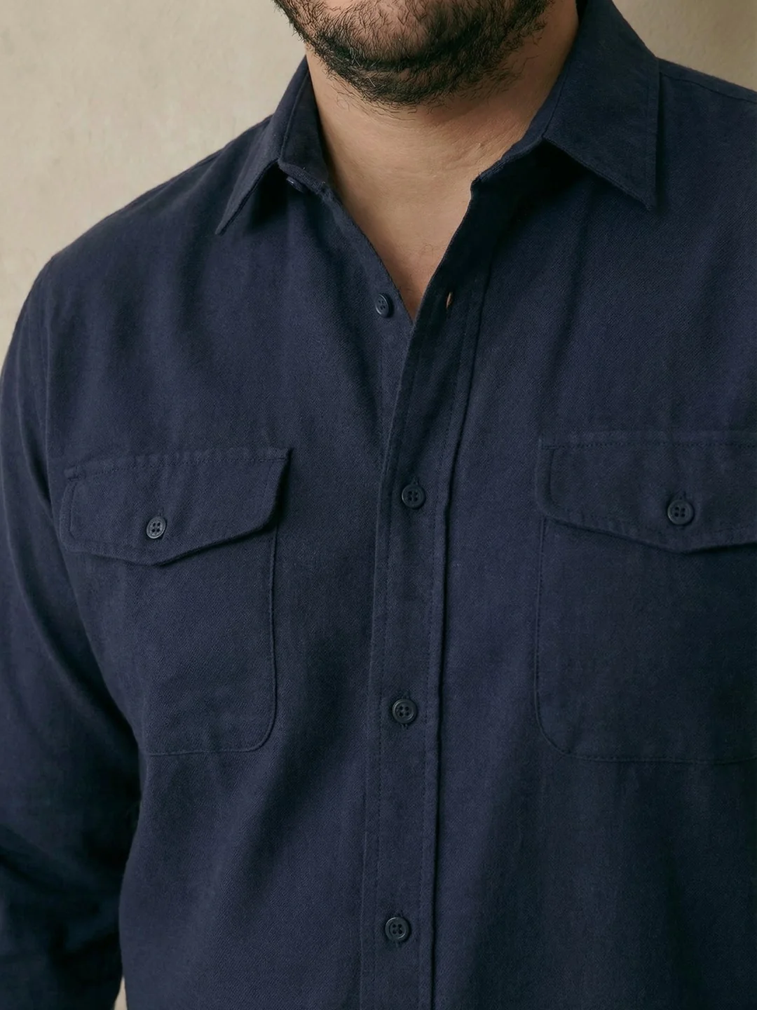 Double Pocket Poplin Solid Plus Size Shirt - Image 7