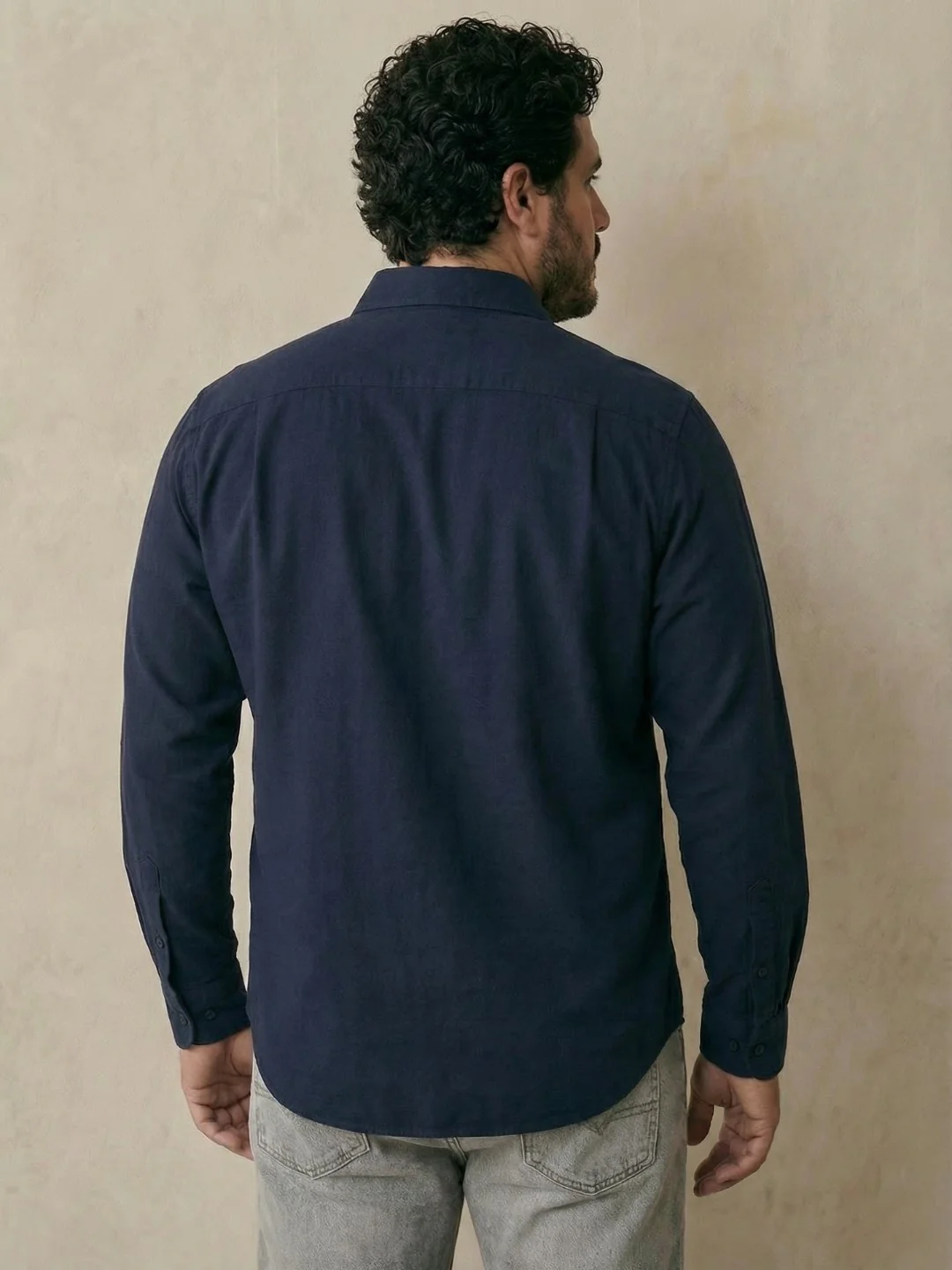 Double Pocket Poplin Solid Plus Size Shirt - Image 8