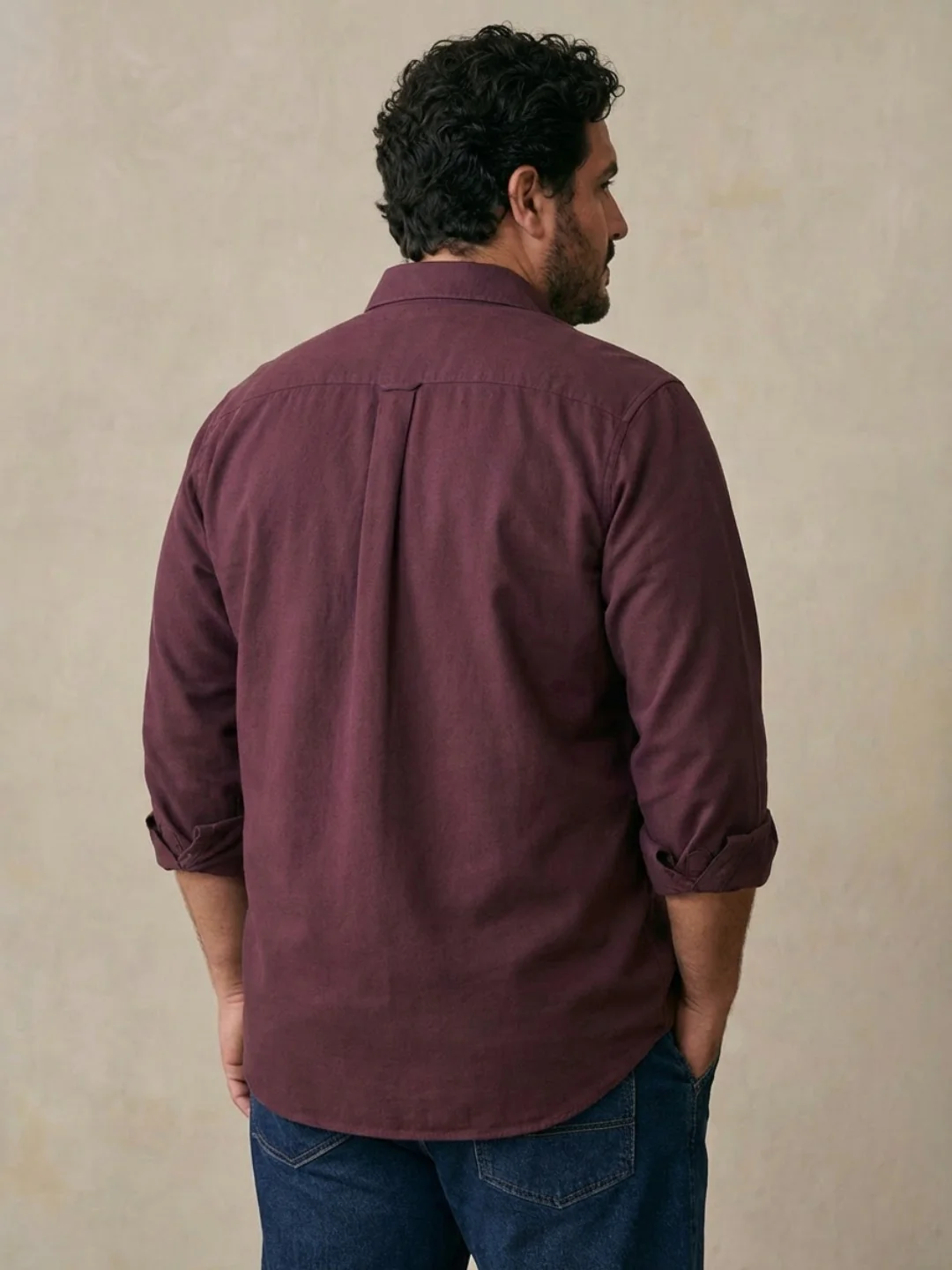 Double Pocket Poplin Solid Plus Size Shirt - Image 4
