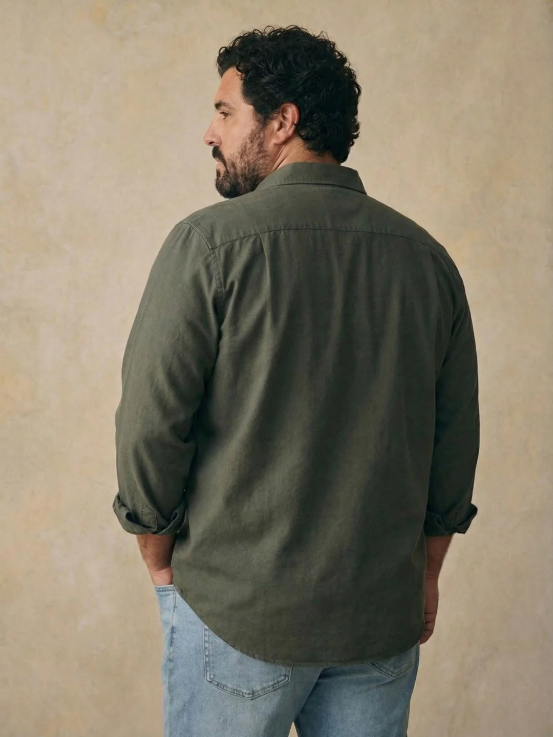 Double Pocket Poplin Solid Plus Size Shirt - Image 22
