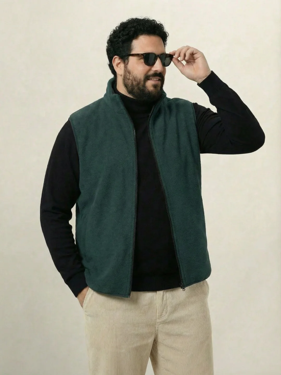 Fleece Half  Heavy Weight Plus size Zipper Jacket - Image 10