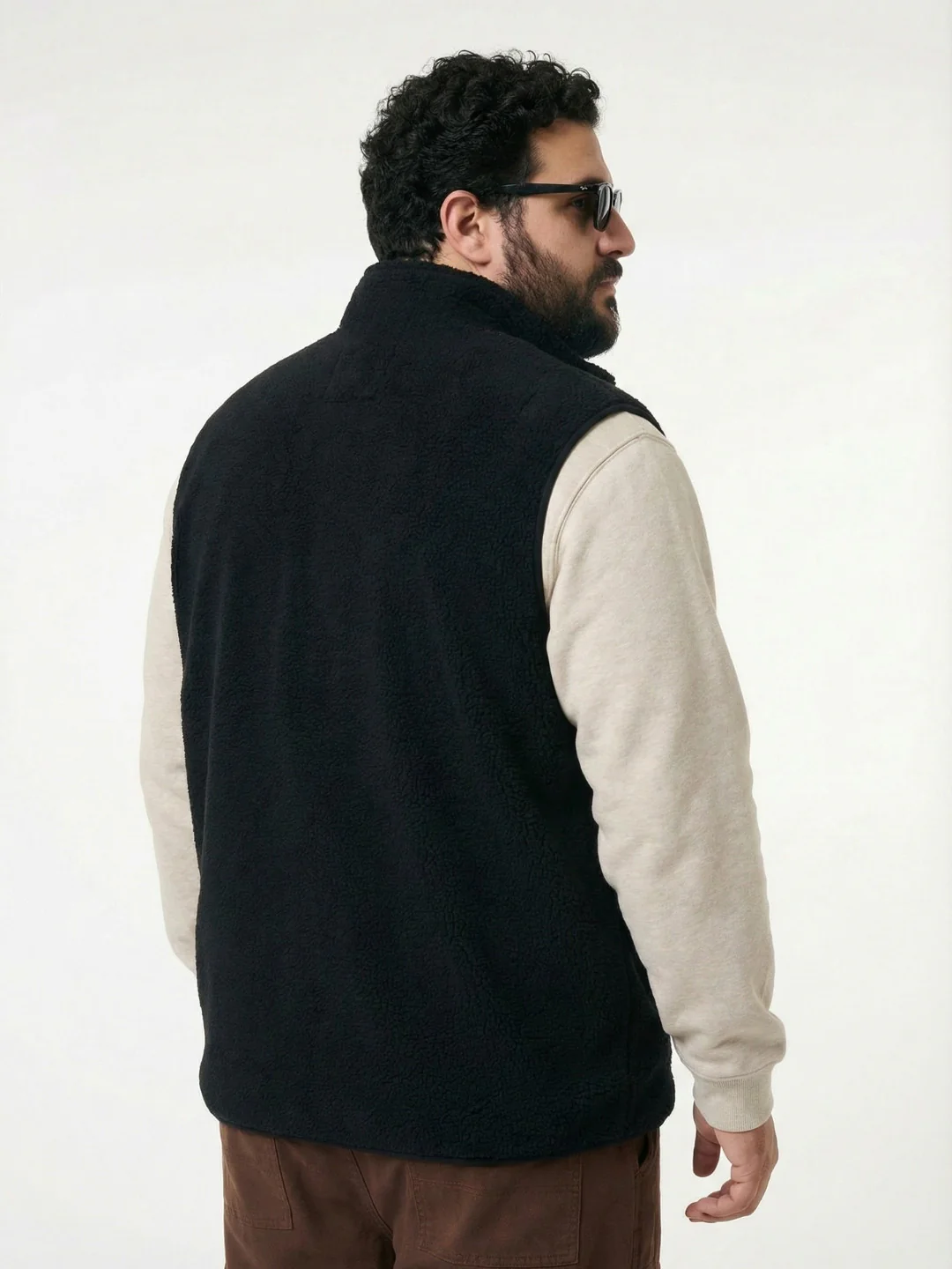 Fleece Half  Heavy Weight Plus size Zipper Jacket - Image 4