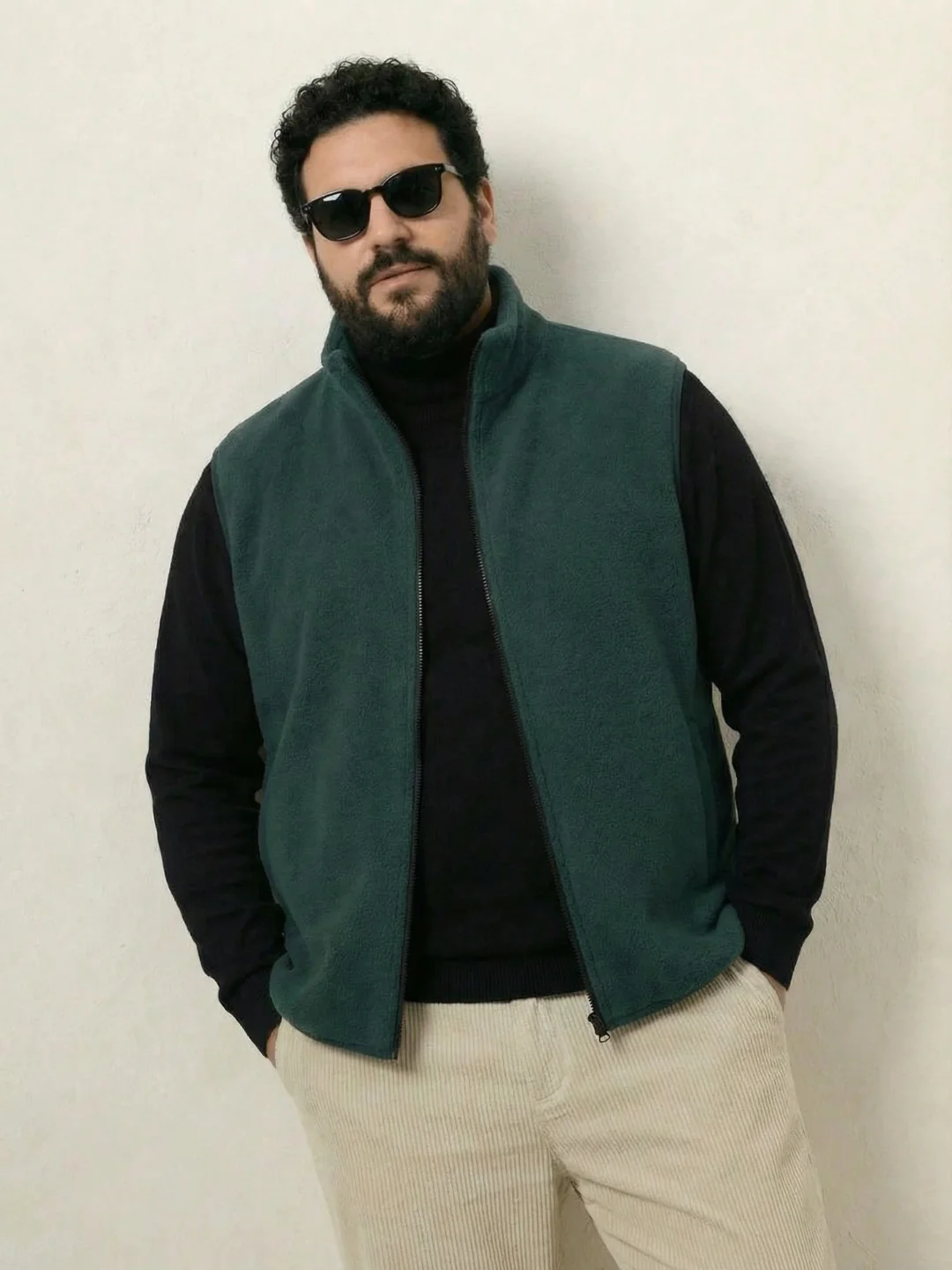 Fleece Half  Heavy Weight Plus size Zipper Jacket - Image 11