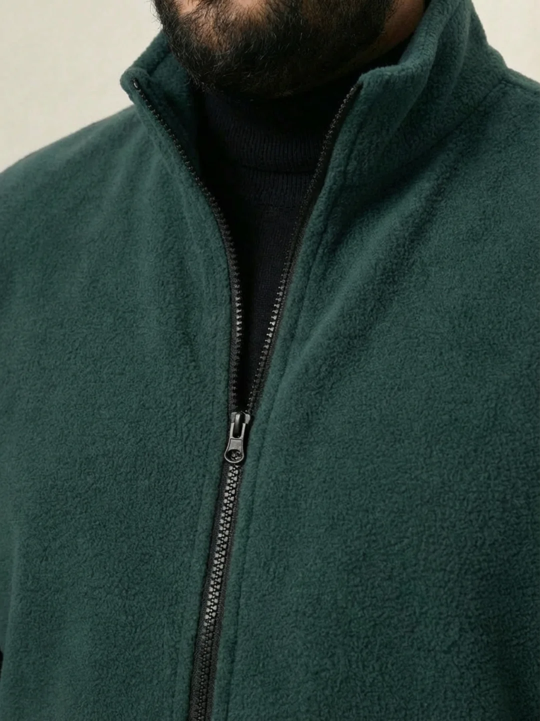 Fleece Half  Heavy Weight Plus size Zipper Jacket - Image 12