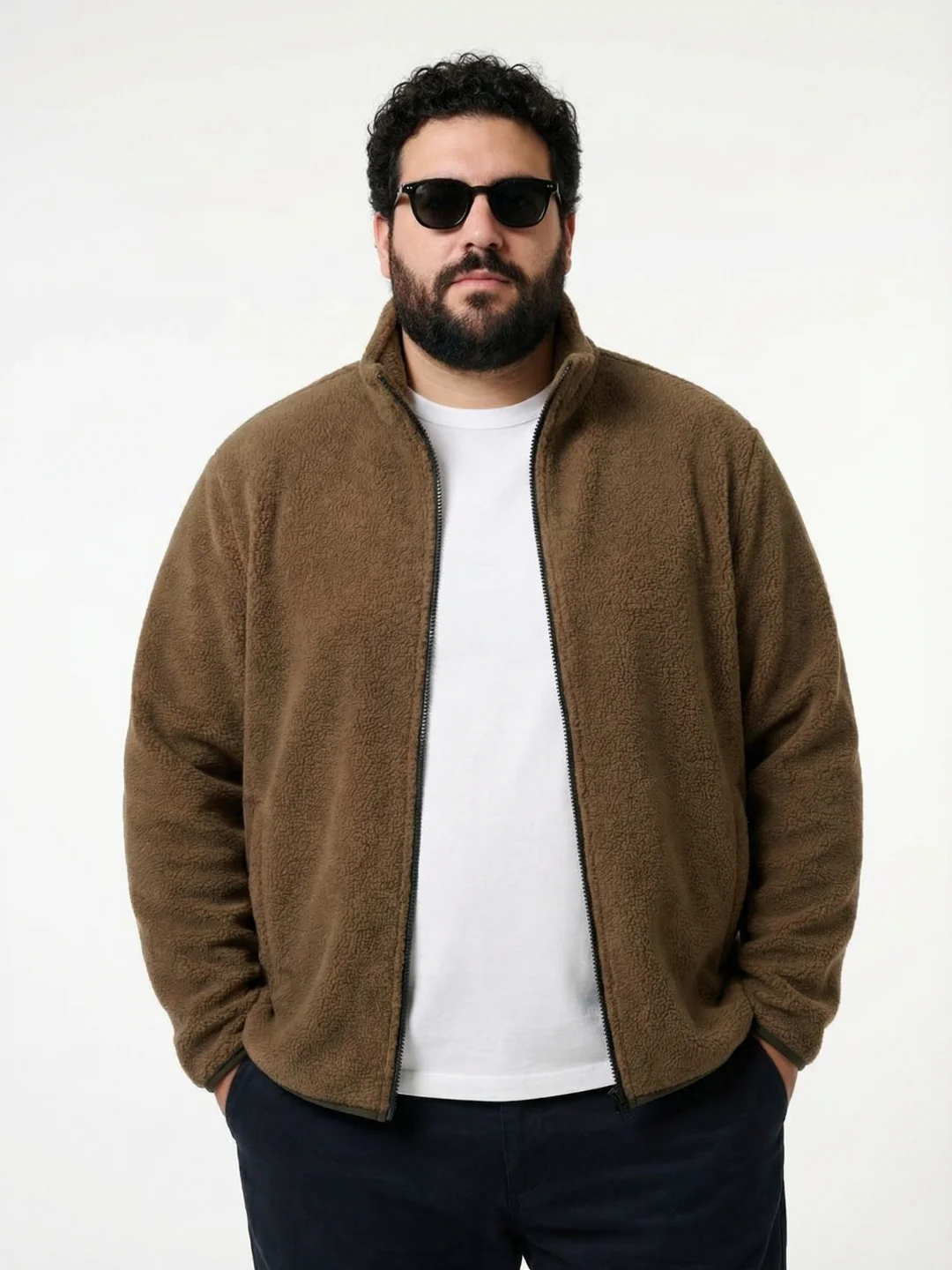 Fleece Heavy Weight Plus size Zipper Jacket - Image 7
