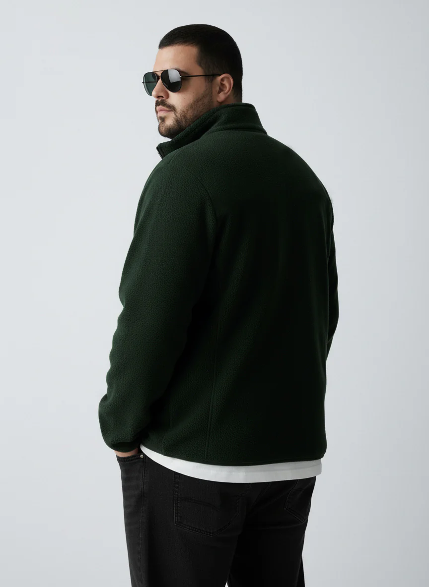 Fleece Heavy Weight Plus size Zipper Jacket - Image 14