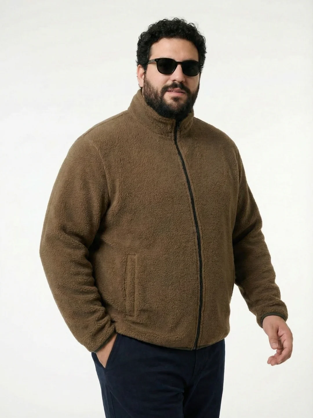 Fleece Heavy Weight Plus size Zipper Jacket - Image 8