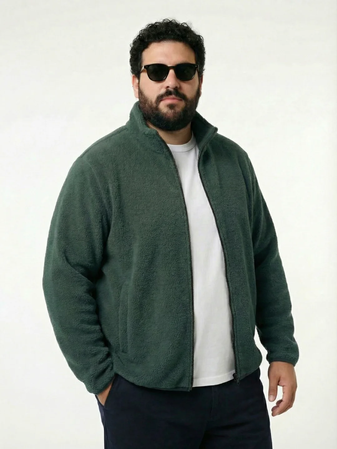 Fleece Heavy Weight Plus size Zipper Jacket - Image 2
