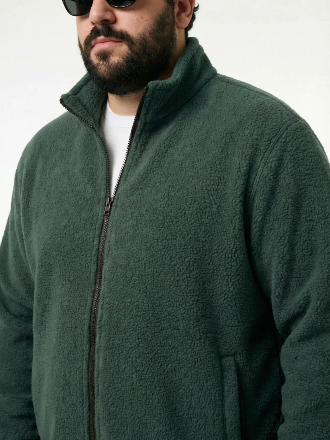 Fleece Heavy Weight Plus size Zipper Jacket - Image 3