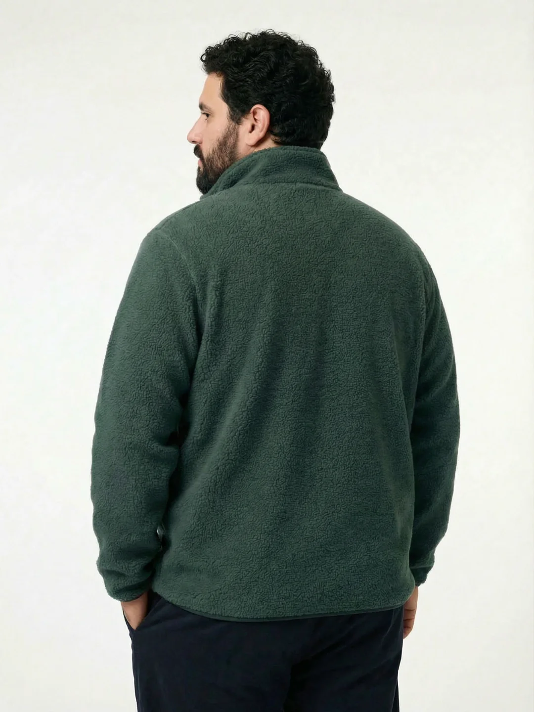Fleece Heavy Weight Plus size Zipper Jacket - Image 4