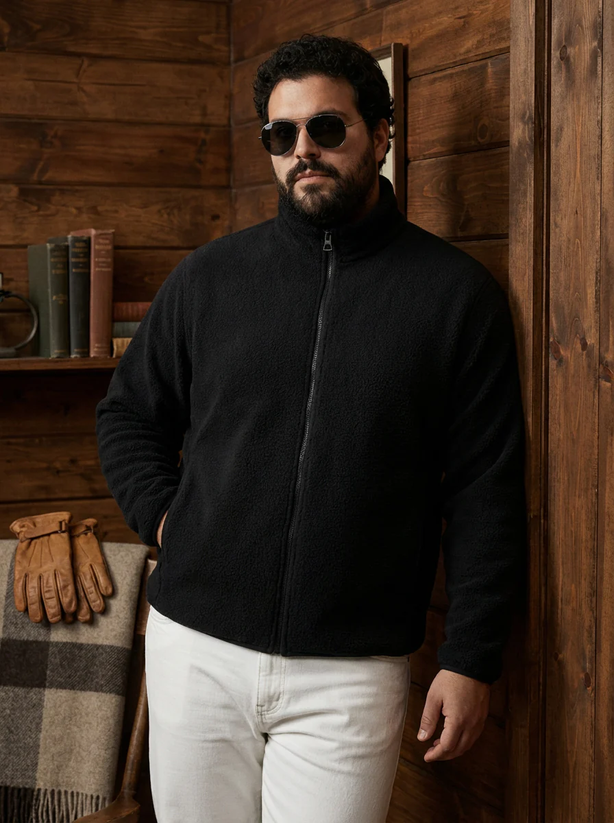 Fleece Heavy Weight Plus size Zipper Jacket - Image 17