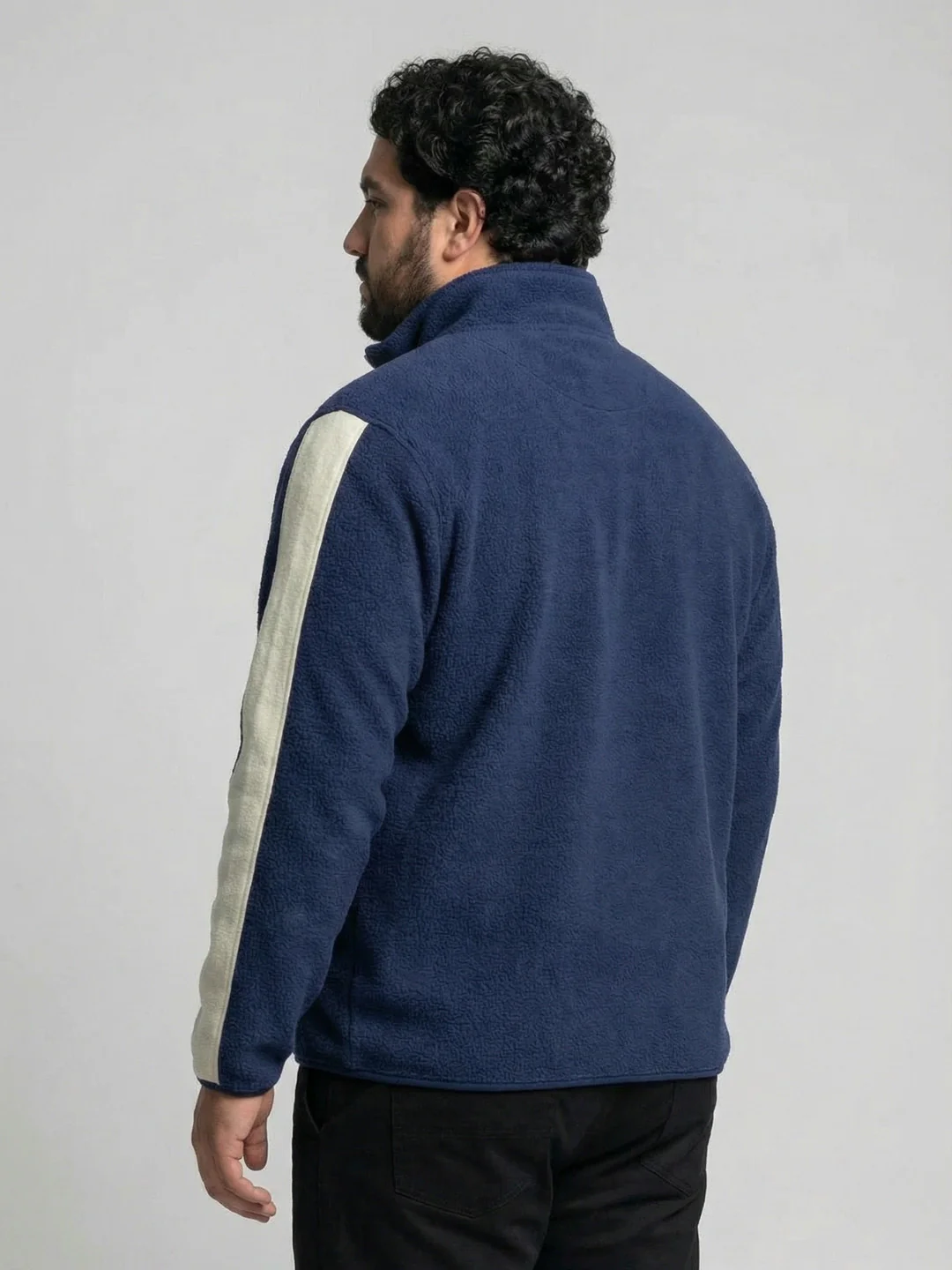 Fleece Warm Quarter-Zip Sweatshirt Plus Size Men - Image 4