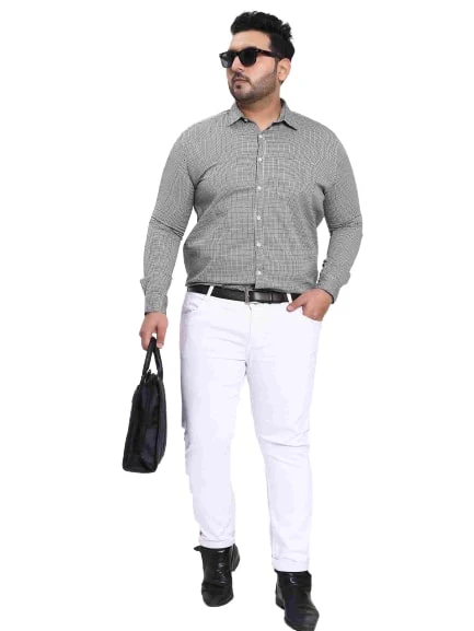 Grey Satin Cotton Shirt - Image 4