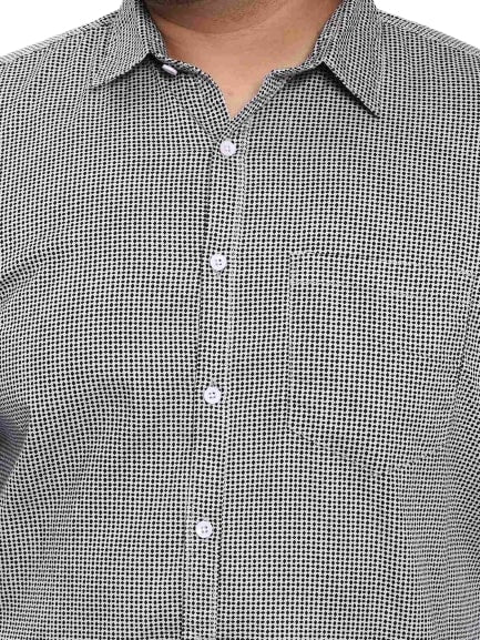 Grey Satin Cotton Shirt - Image 6