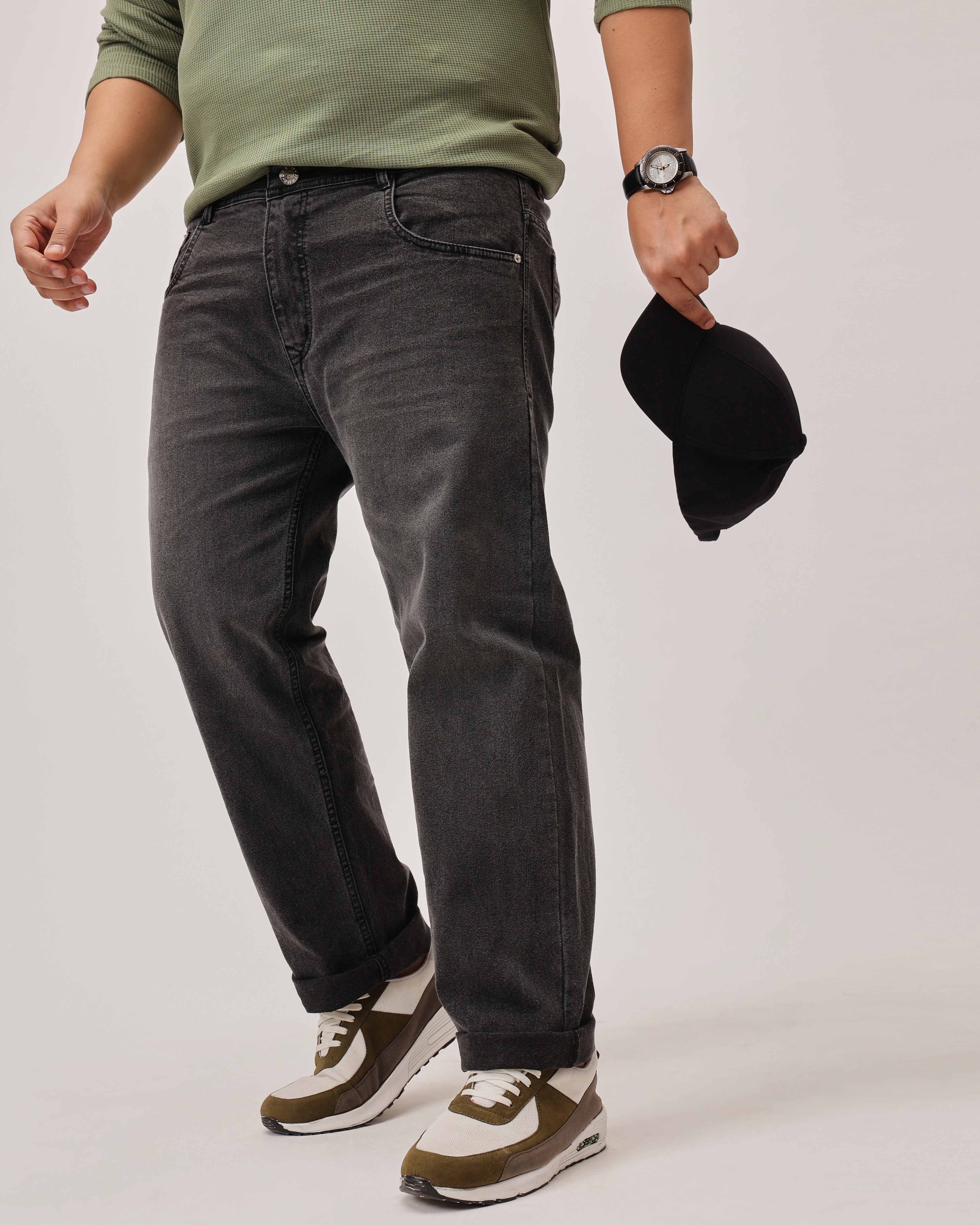 Grey Strectable Cotton Plus Size Jeans - Image 2