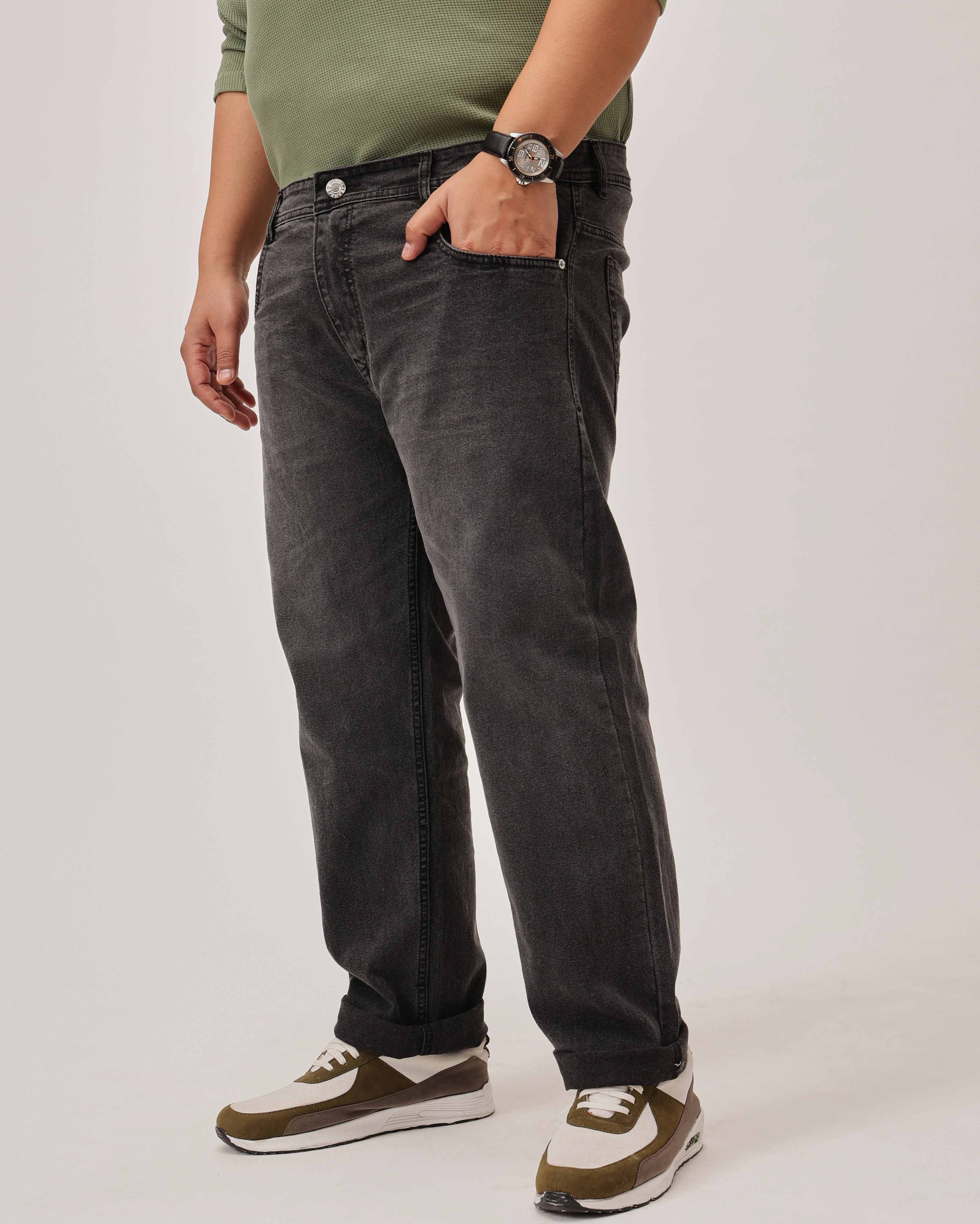 Grey Strectable Cotton Plus Size Jeans - Image 3