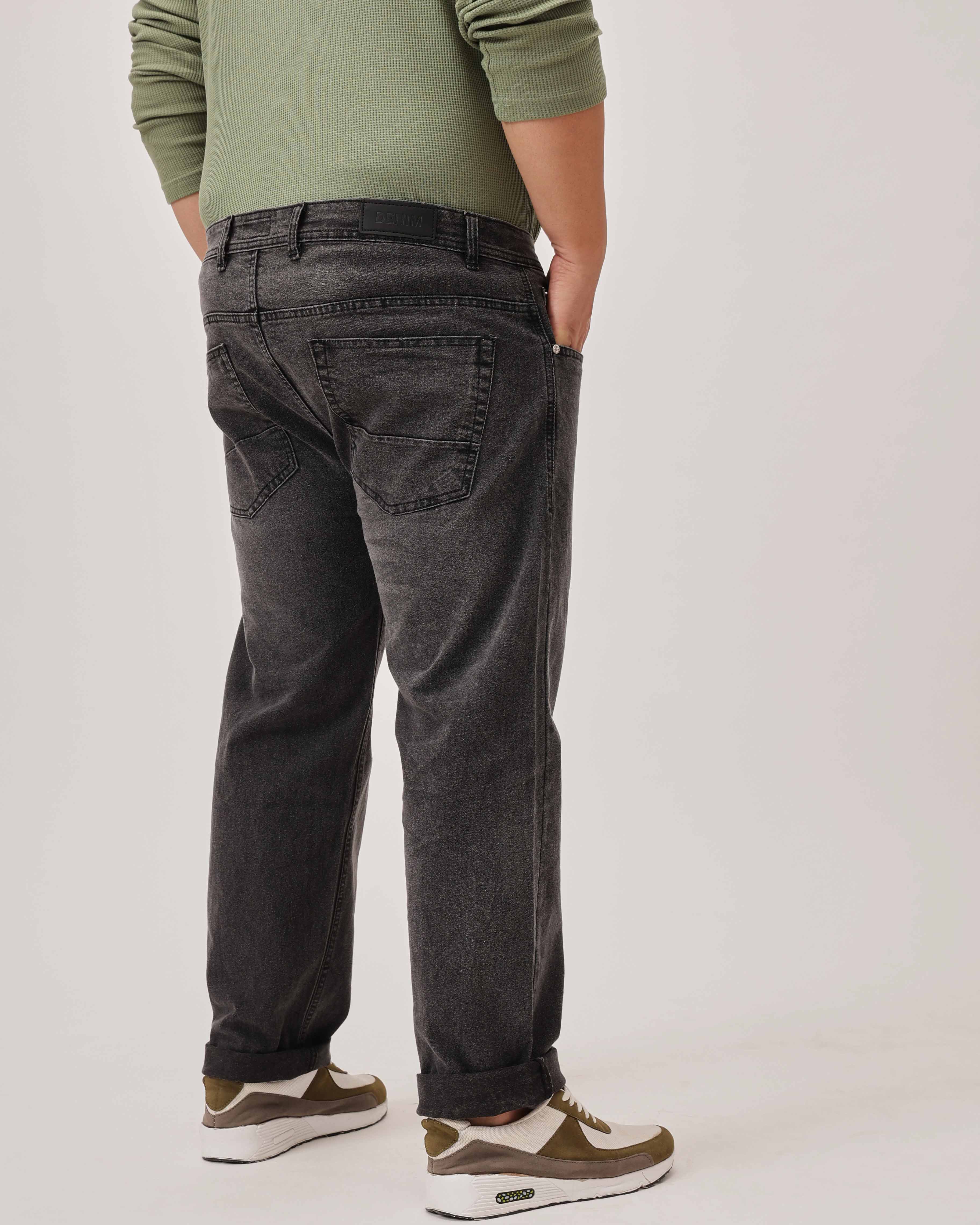 Grey Strectable Cotton Plus Size Jeans - Image 4