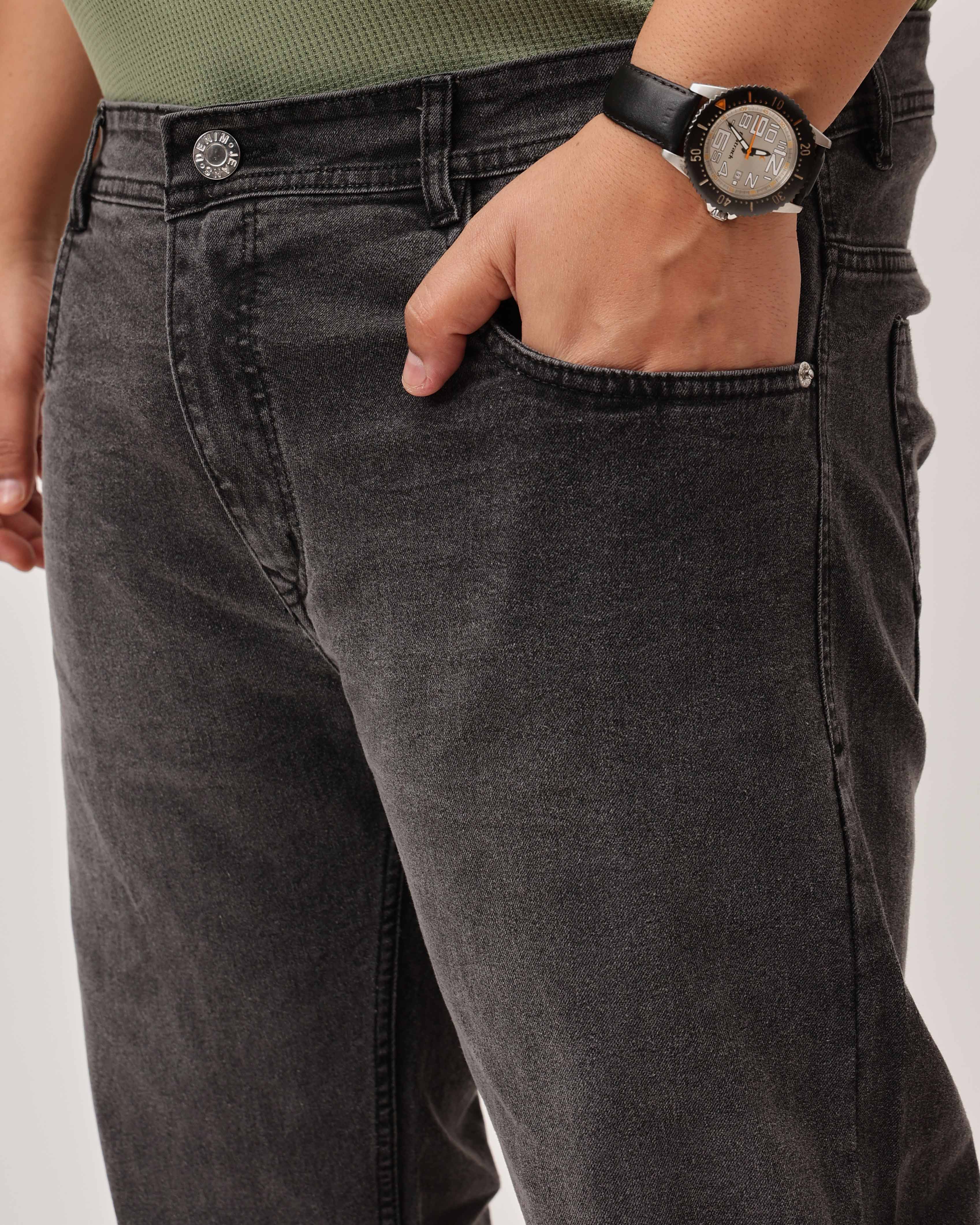 Grey Strectable Cotton Plus Size Jeans - Image 6