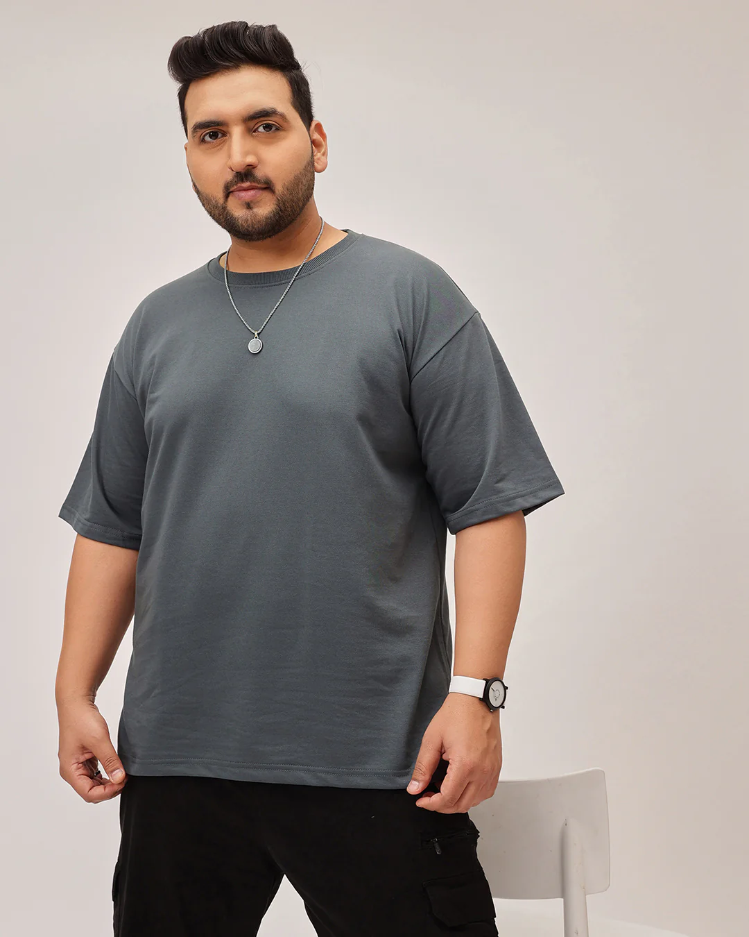 Heavy Weight Plus Size Drop Shoulder T-shirt - Image 17