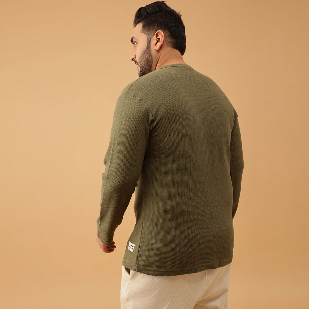 Henley Textured Premium Full Sleeve Tee - Image 6