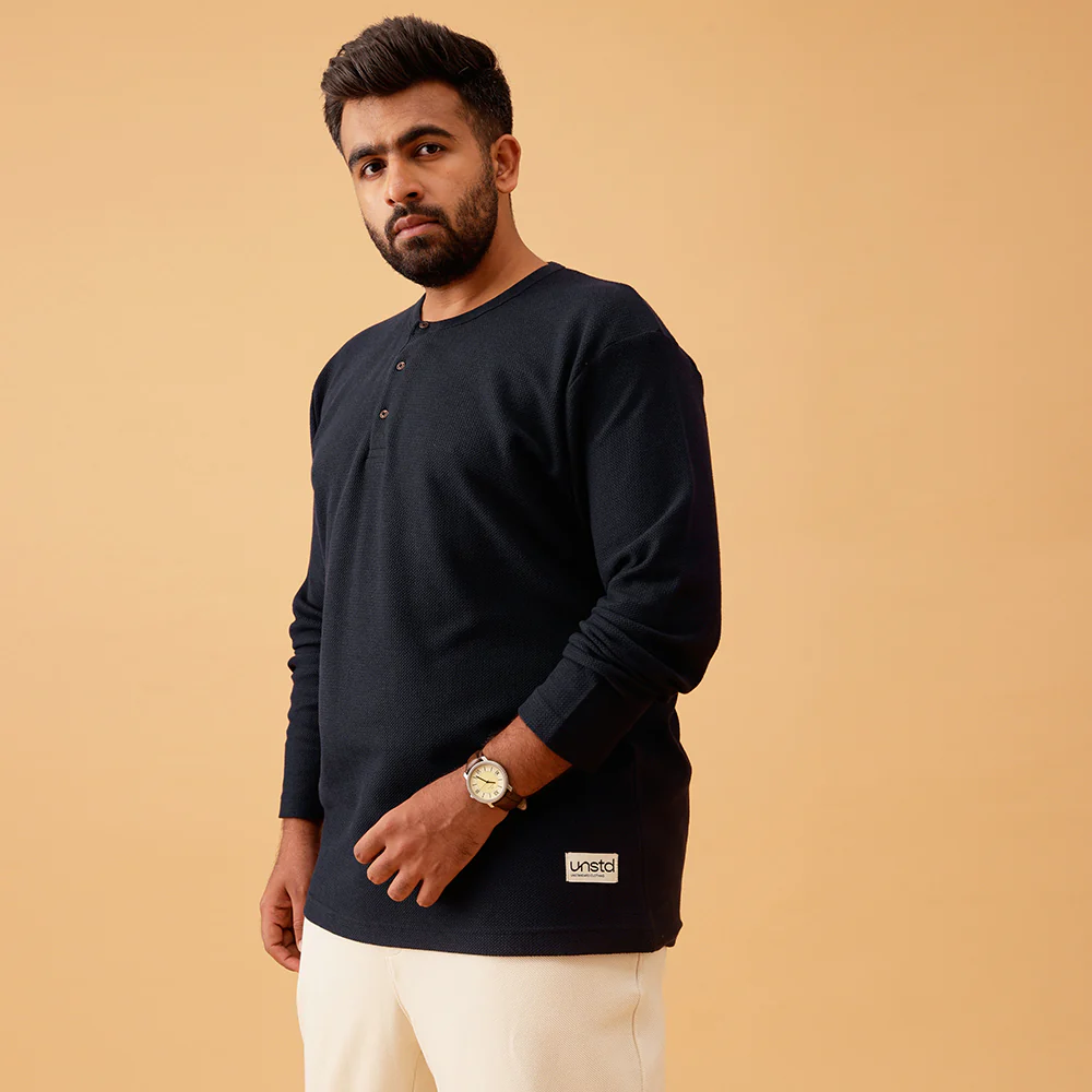 Henley Textured Premium Full Sleeve Tee - Image 10