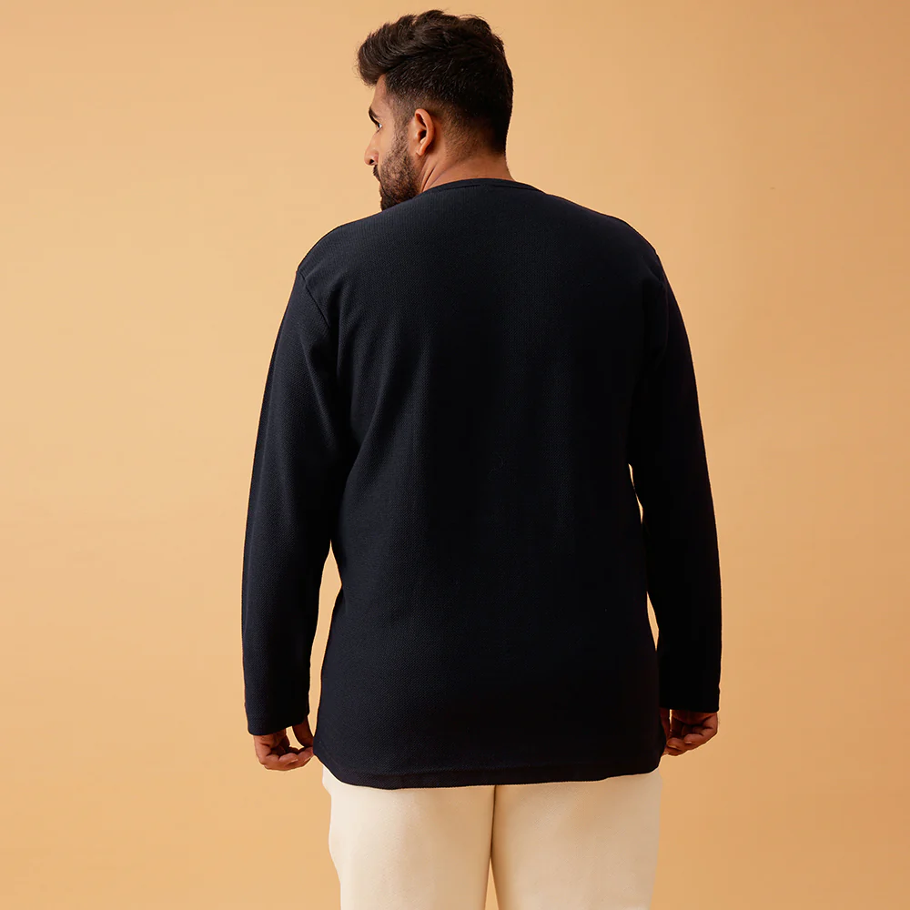 Henley Textured Premium Full Sleeve Tee - Image 11