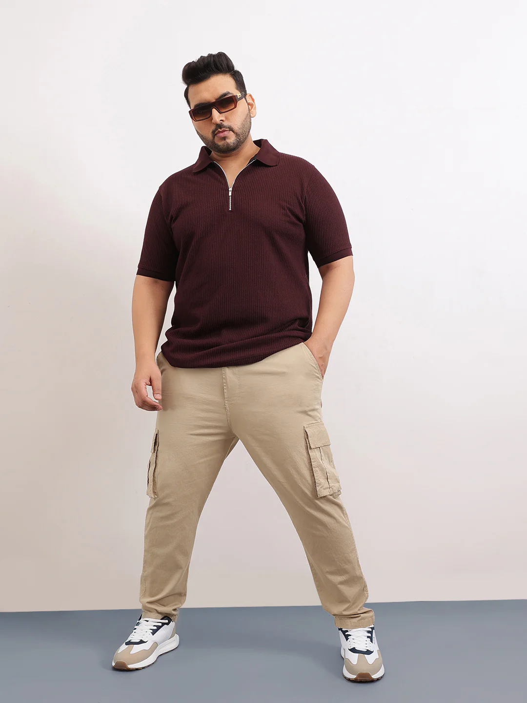 Interlock Zipper Knitted Polo T-shirt - Image 2