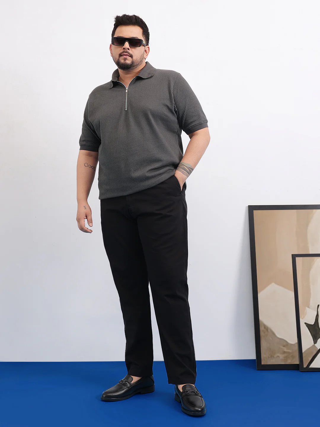 Interlock Zipper Knitted Polo T-shirt - Image 8