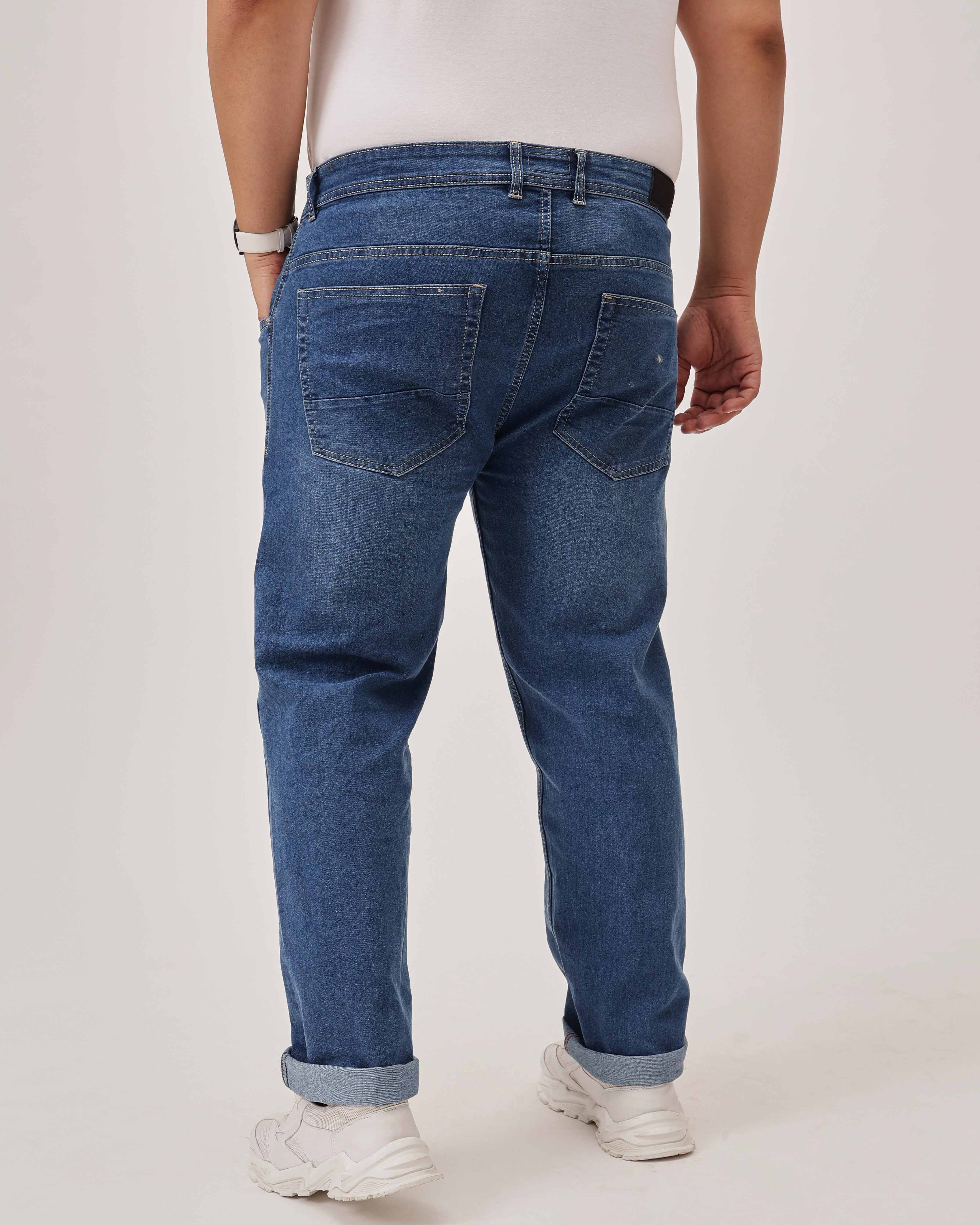 Light Blue Strectable Cotton Plus Size Jeans - Image 5