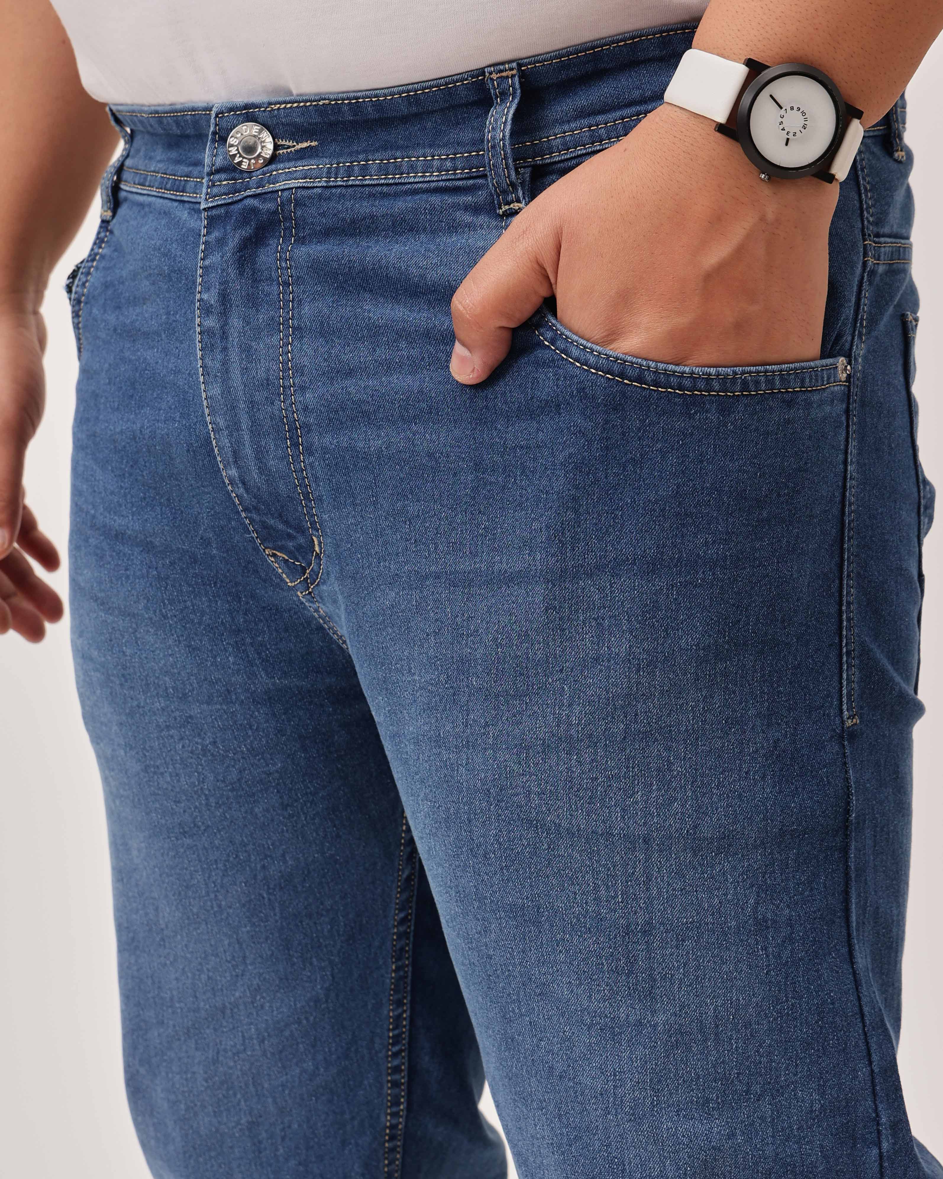 Light Blue Strectable Cotton Plus Size Jeans - Image 6