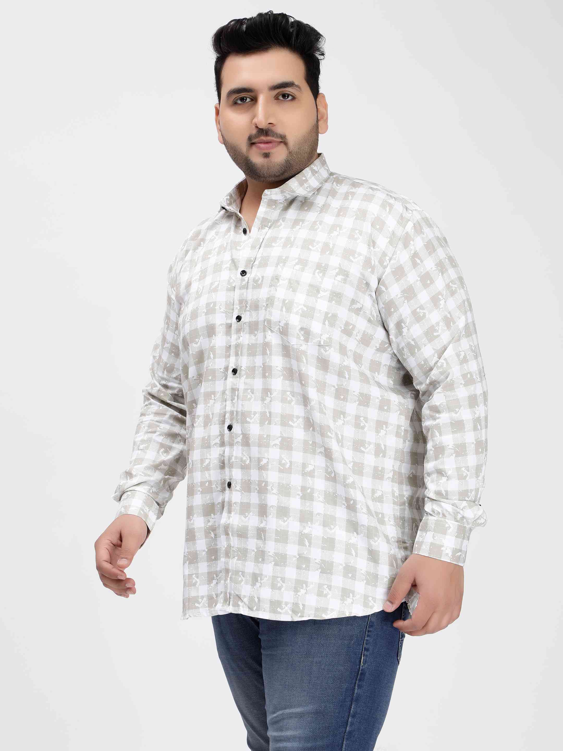 Light Green Digital Print Cotton Shirt - Image 4