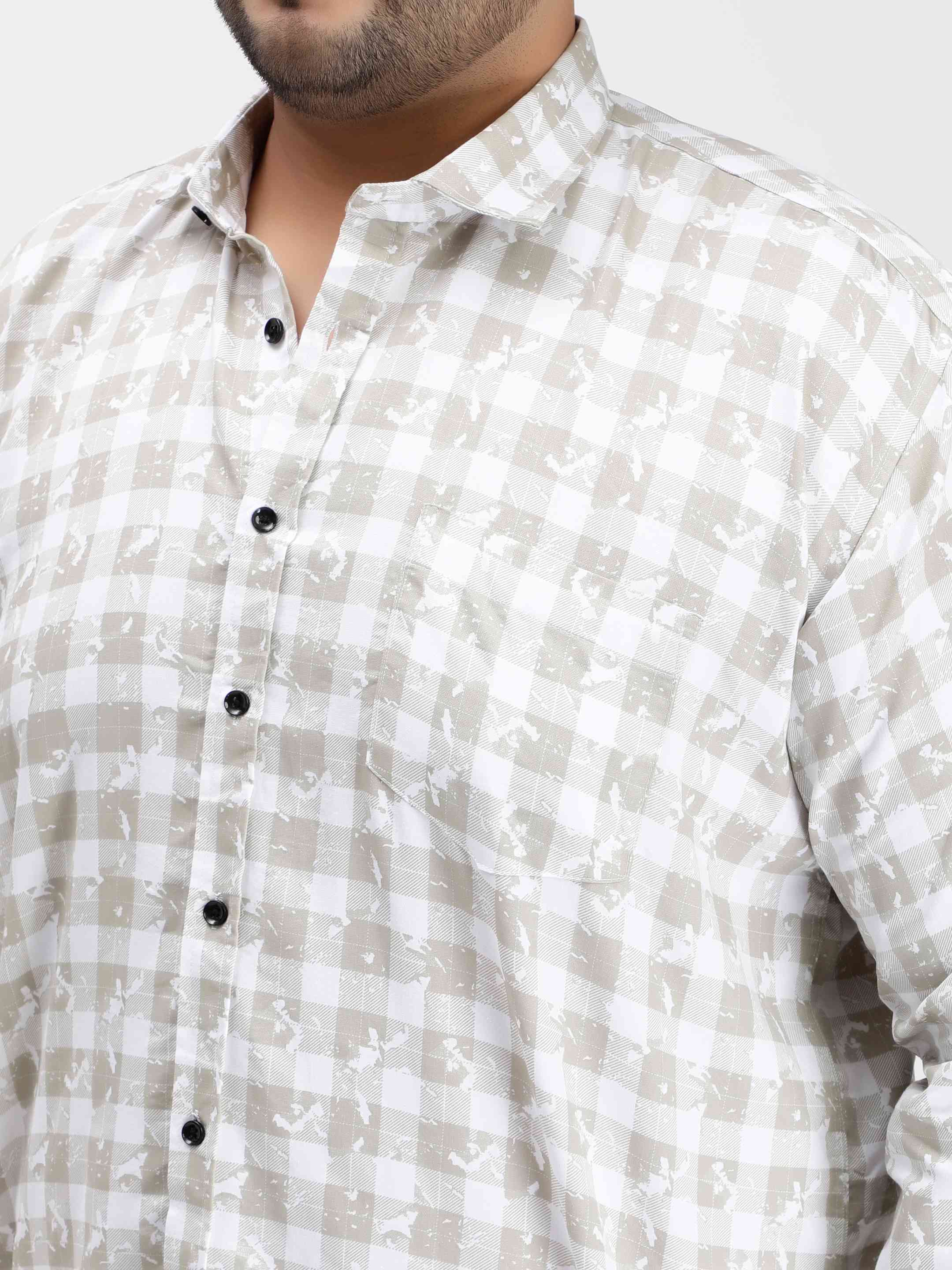 Light Green Digital Print Cotton Shirt - Image 5