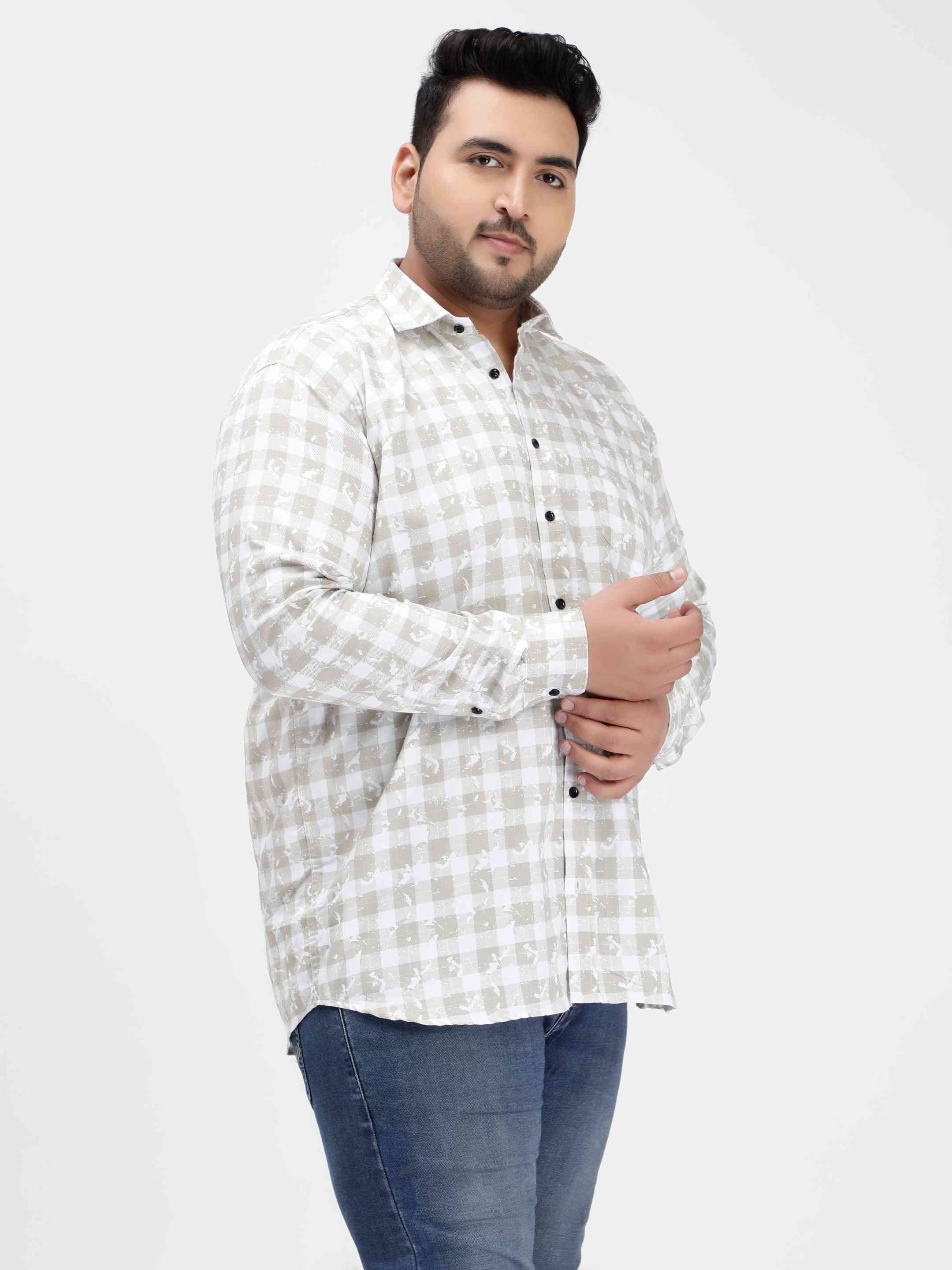 Light Green Digital Print Cotton Shirt - Image 6
