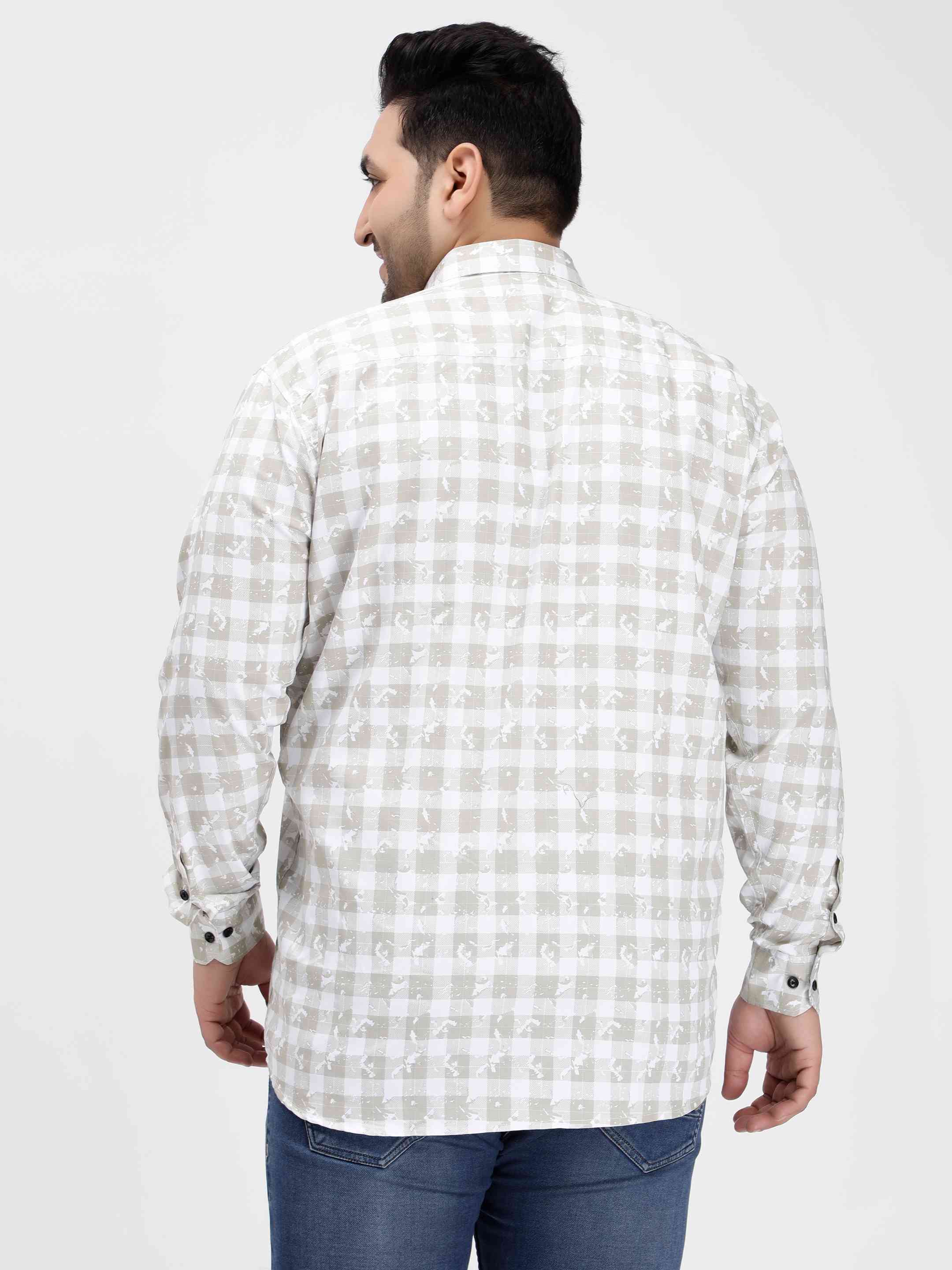 Light Green Digital Print Cotton Shirt - Image 7