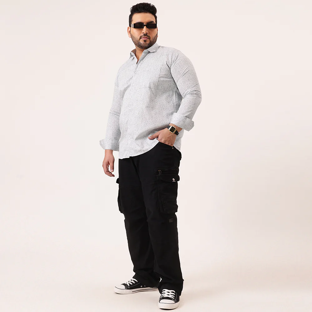 Light Grey Printed Plus Size Shirt - Image 2