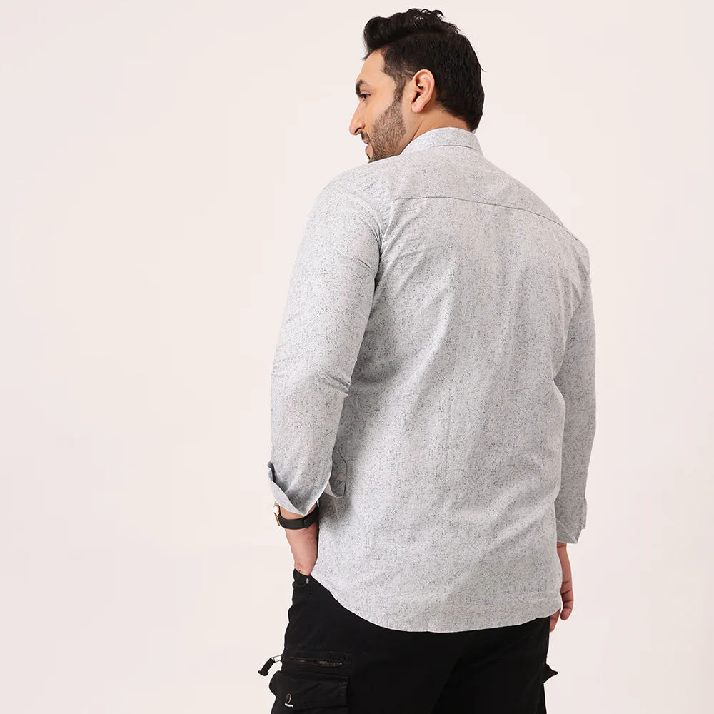 Light Grey Printed Plus Size Shirt - Image 4