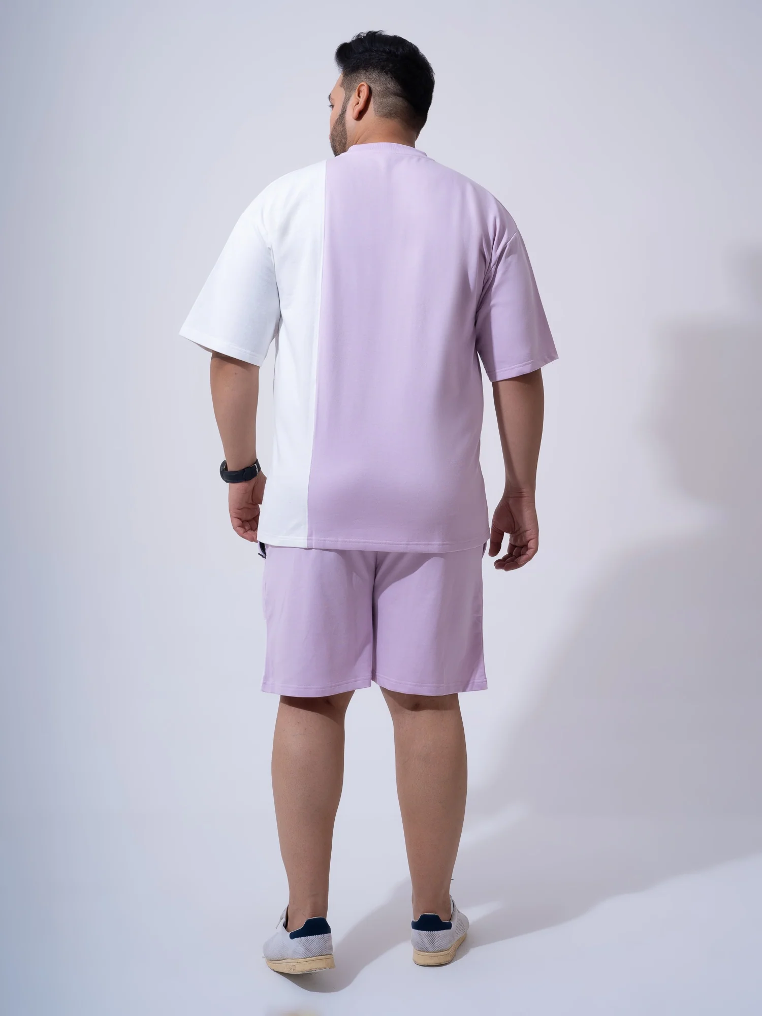 Lilac Colour Block Relax Fit Plus Size Co-ord Set - Image 4