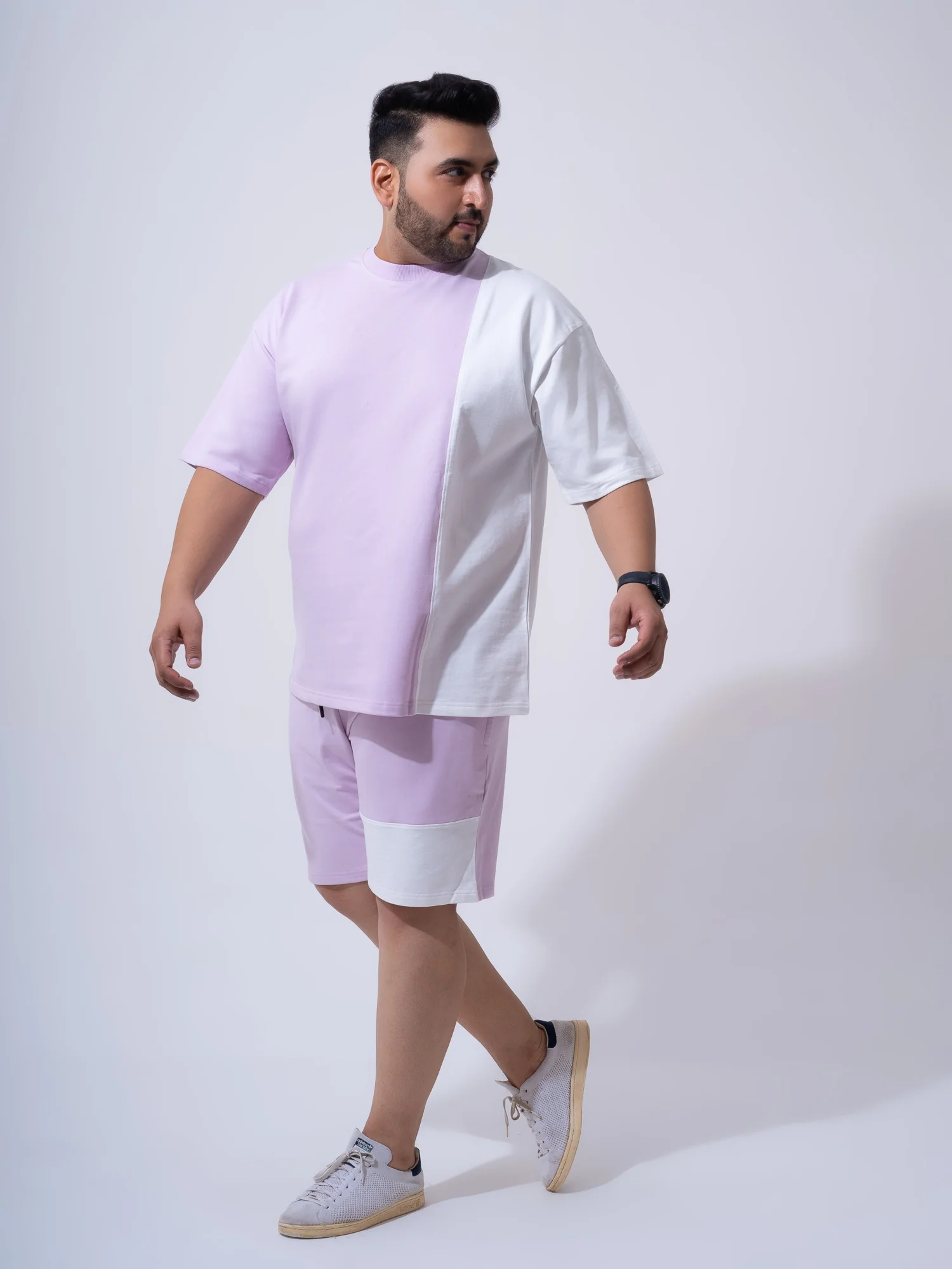 Lilac Colour Block Relax Fit Plus Size Co-ord Set - Image 6
