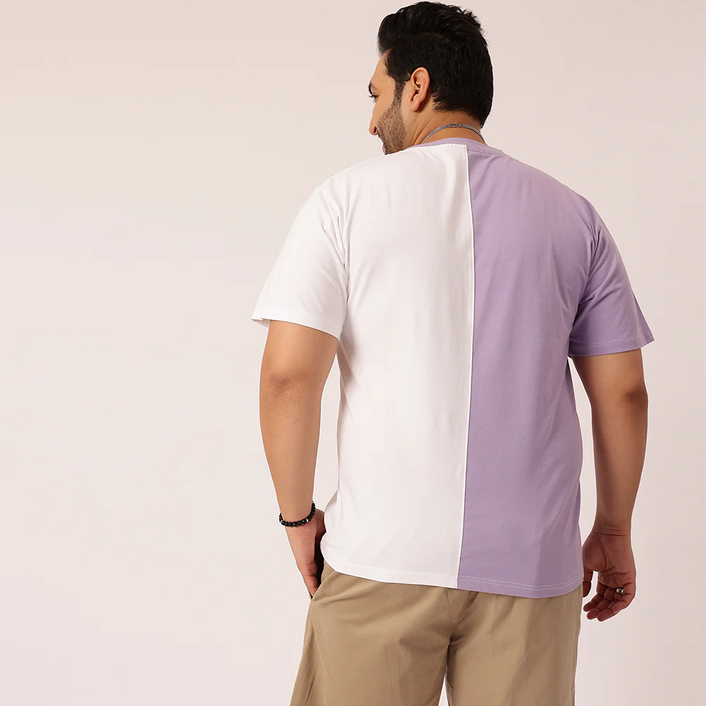 Lilac White Color Block T-shirt - Image 4