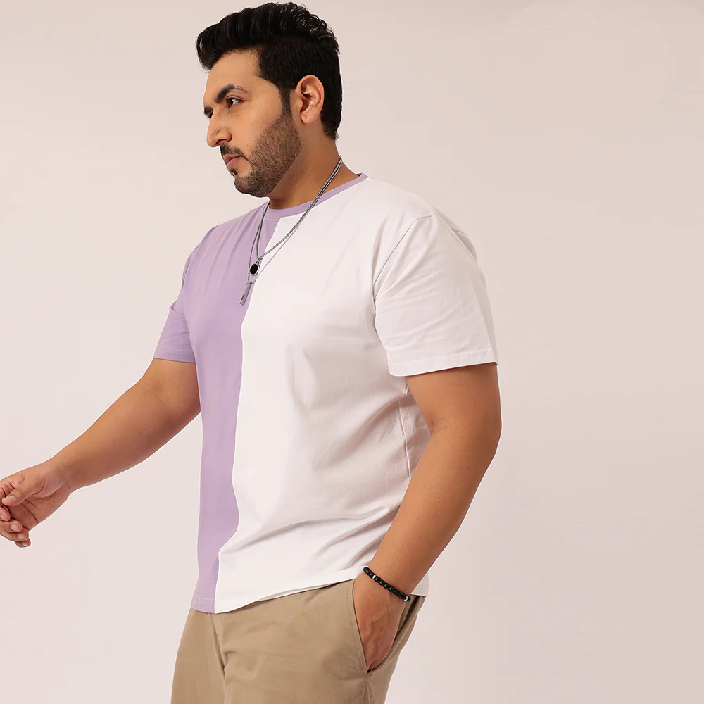 Lilac White Color Block T-shirt - Image 5