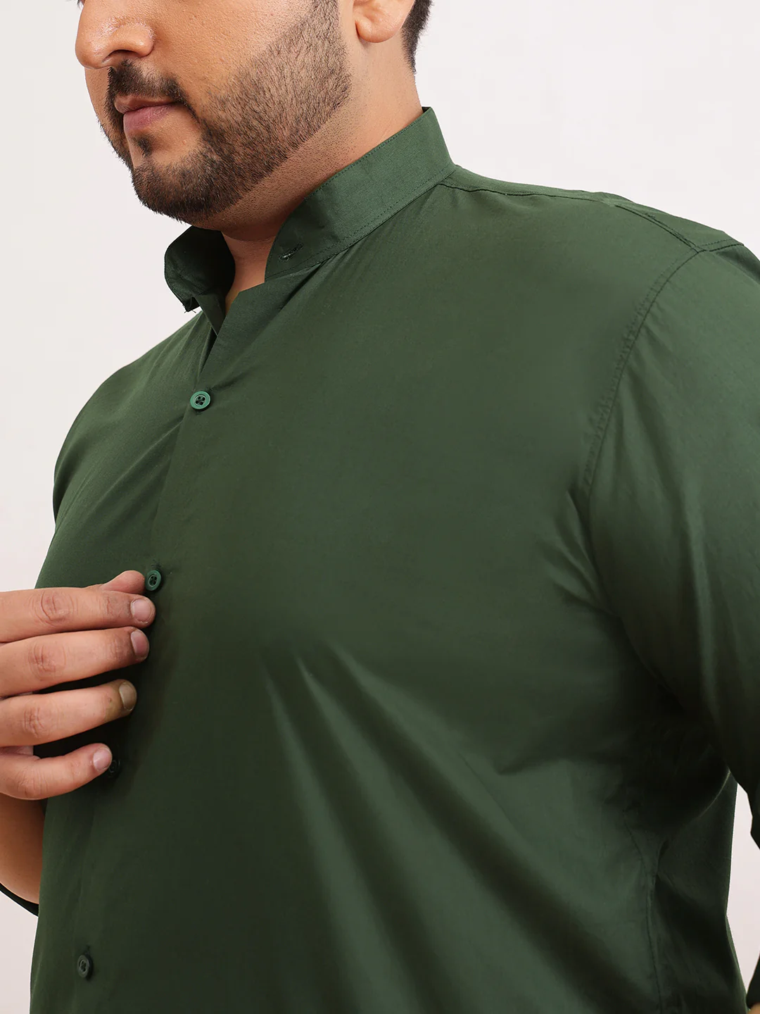 Madarian Collar Plus Size Shirt - Image 11