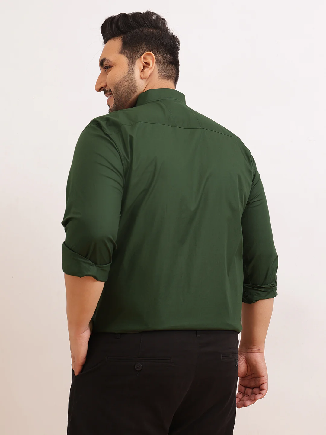 Madarian Collar Plus Size Shirt - Image 12