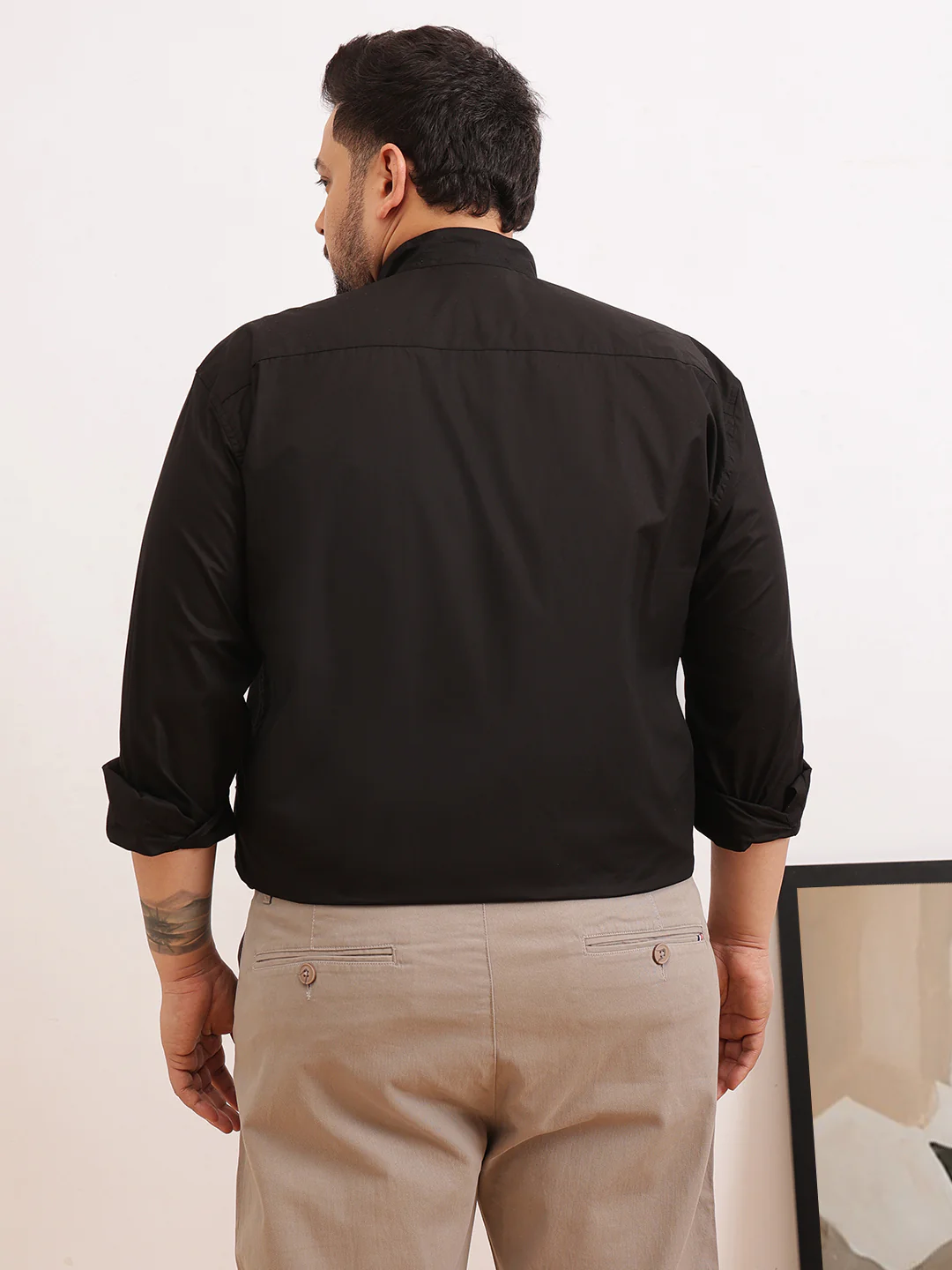Madarian Collar Plus Size Shirt - Image 6