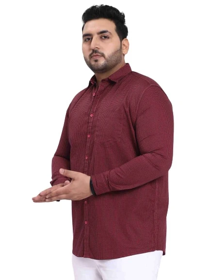 Maroon Satin Cotton Shirt - Image 2
